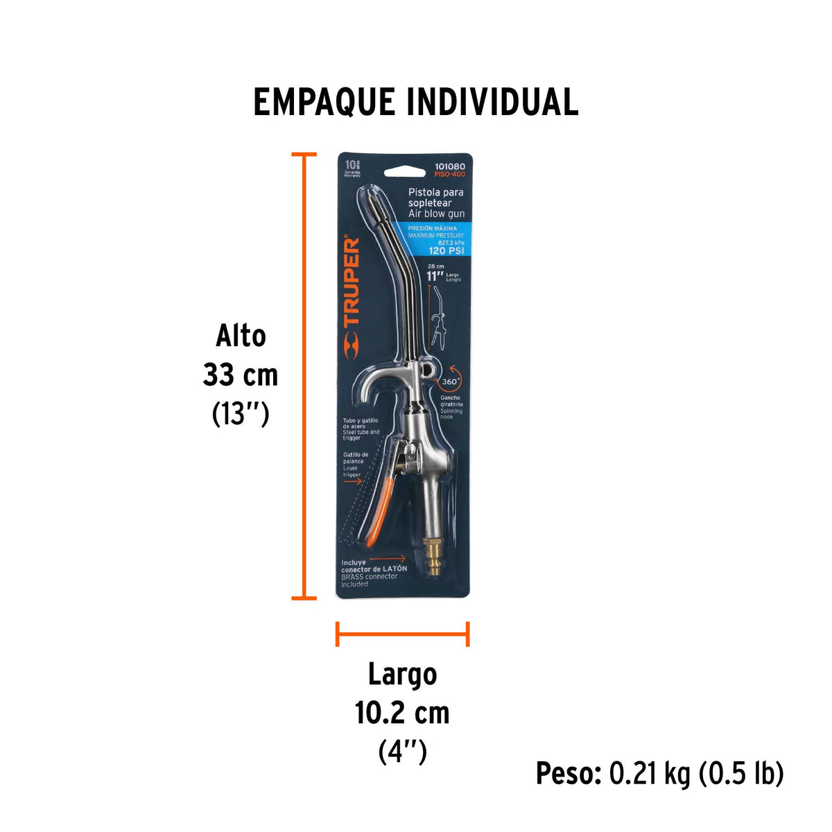 Pistola metálica para sopletear con gancho, TRUPER, Truper, SKU 101080 — vista 5