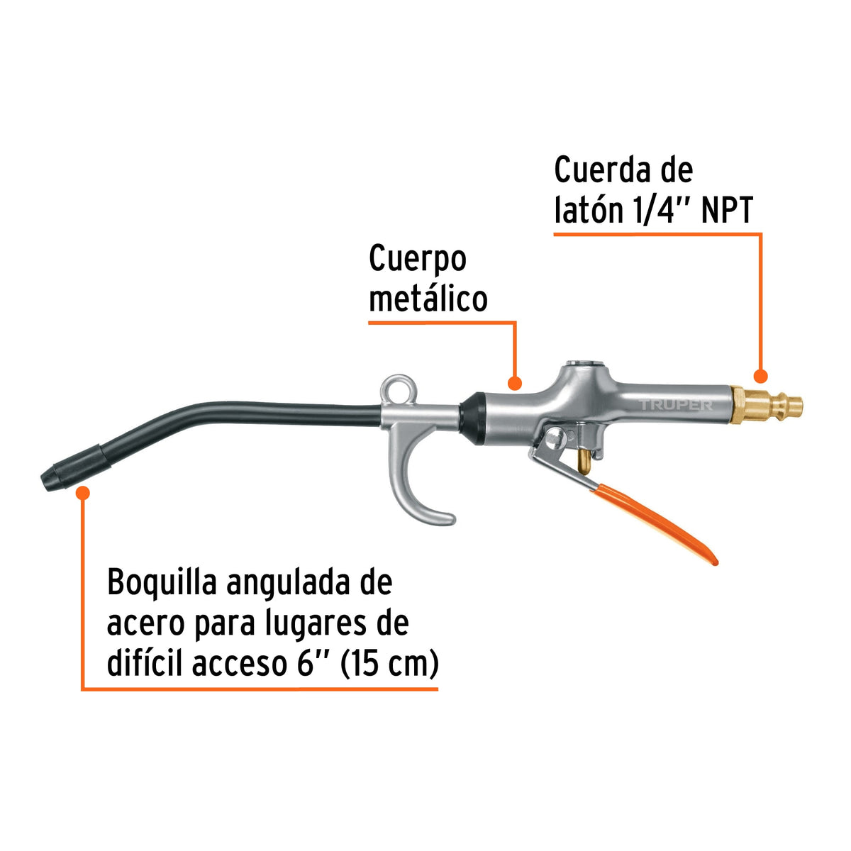 Pistola metálica para sopletear con gancho, TRUPER, Truper, SKU 101080 — vista 3