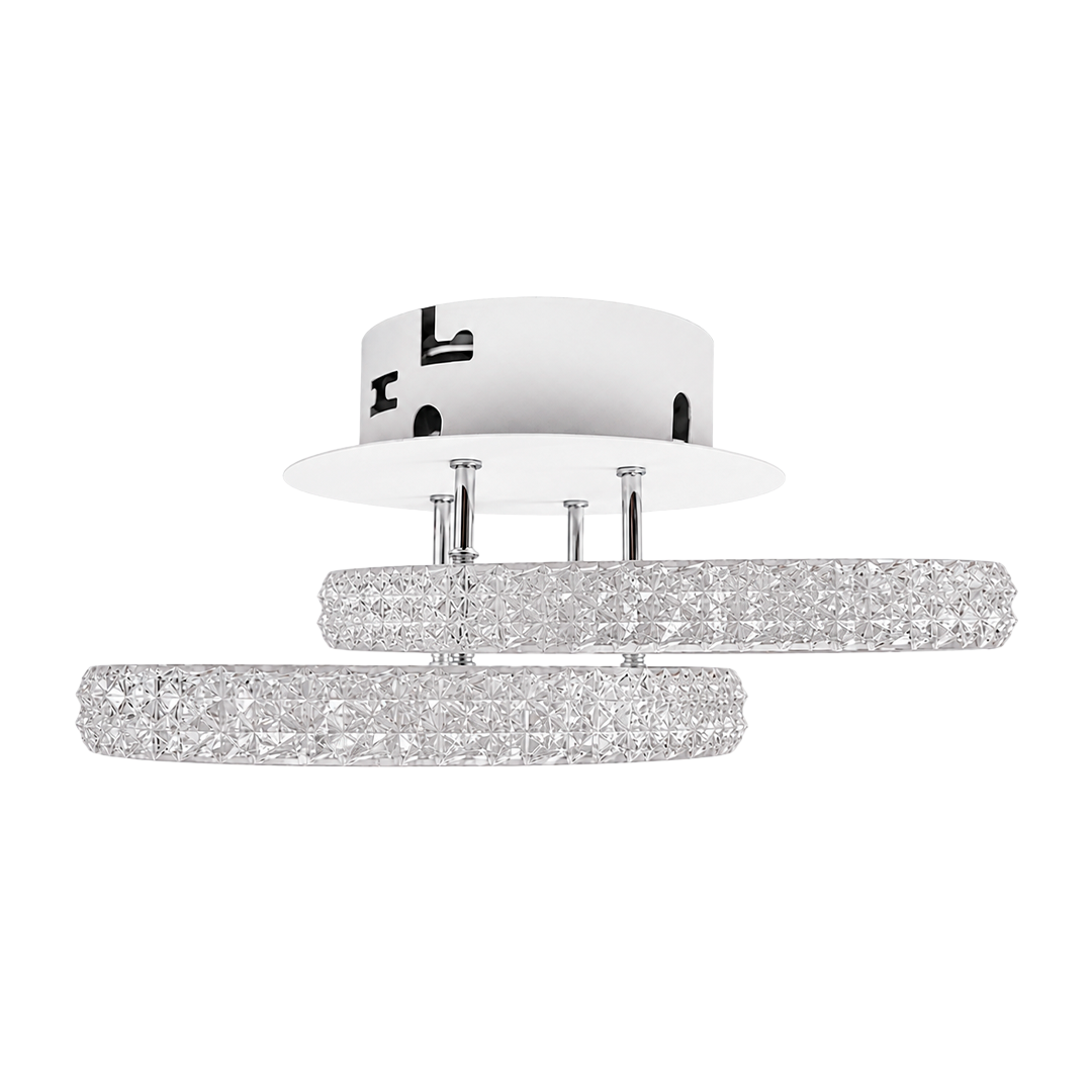 LÁMPARA DECORATIVA DOS CIRCULOS BLANCO 16W CCT TRIPE TEMPERATURA LUMICRAFT PL-08