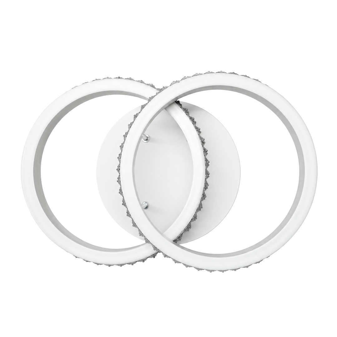 LÁMPARA DECORATIVA DOS CIRCULOS BLANCO 16W CCT TRIPE TEMPERATURA LUMICRAFT PL-08