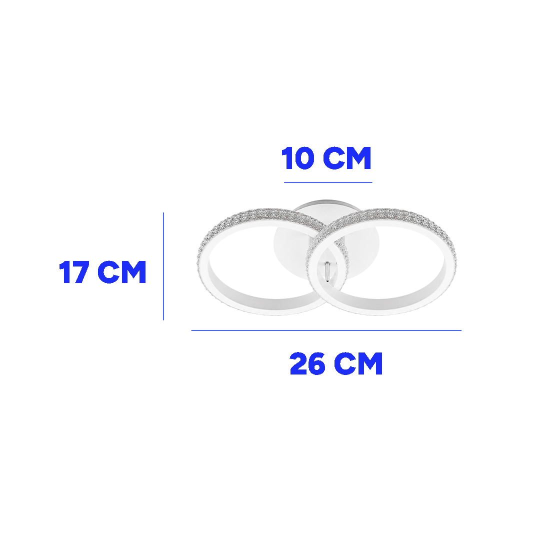 LÁMPARA DECORATIVA DOS CIRCULOS BLANCO 16W CCT TRIPE TEMPERATURA LUMICRAFT PL-08
