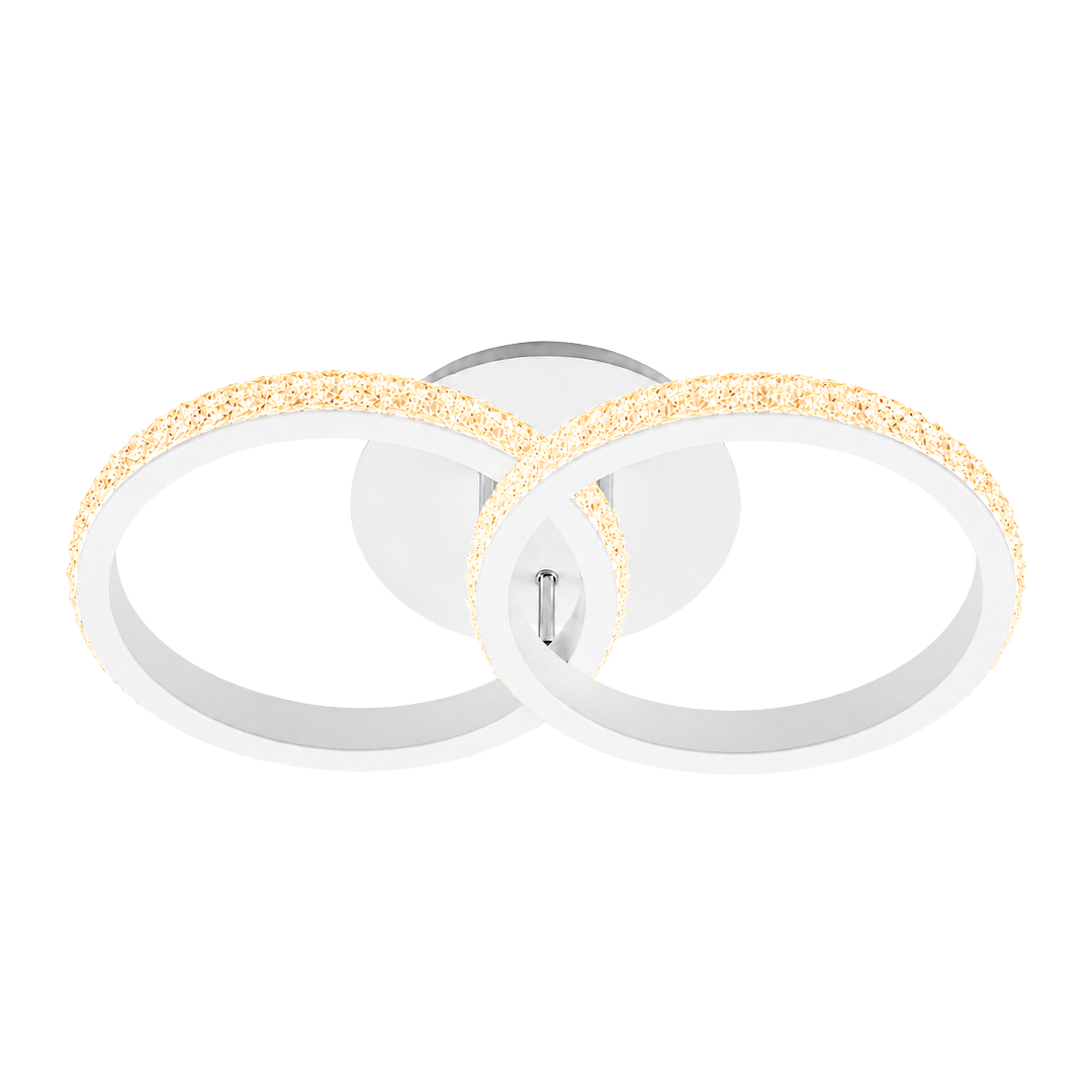 LÁMPARA DECORATIVA DOS CIRCULOS BLANCO 16W CCT TRIPE TEMPERATURA LUMICRAFT PL-08