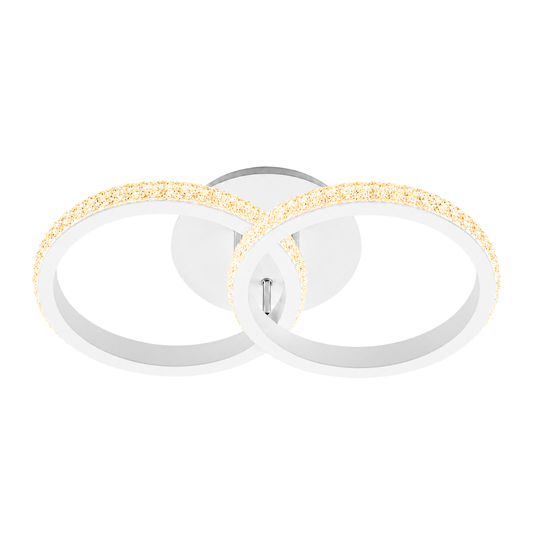 LÁMPARA DECORATIVA DOS CIRCULOS BLANCO 16W CCT TRIPE TEMPERATURA LUMICRAFT PL-08