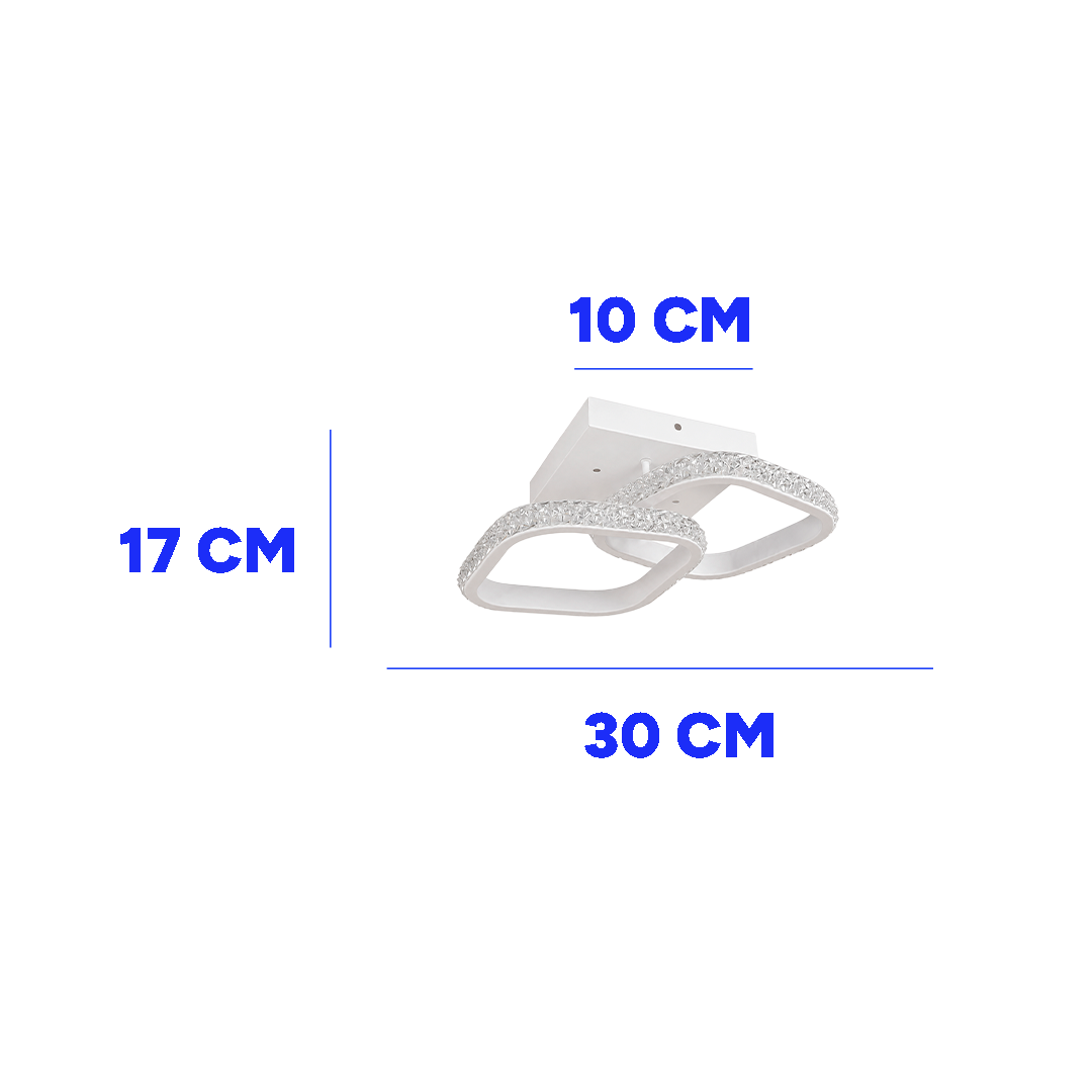LÁMPARA DECORATIVA DOS CUADRADOS BLANCO 16W CCT TRIPE TEMPERATURA LUMICRAFT PL-07