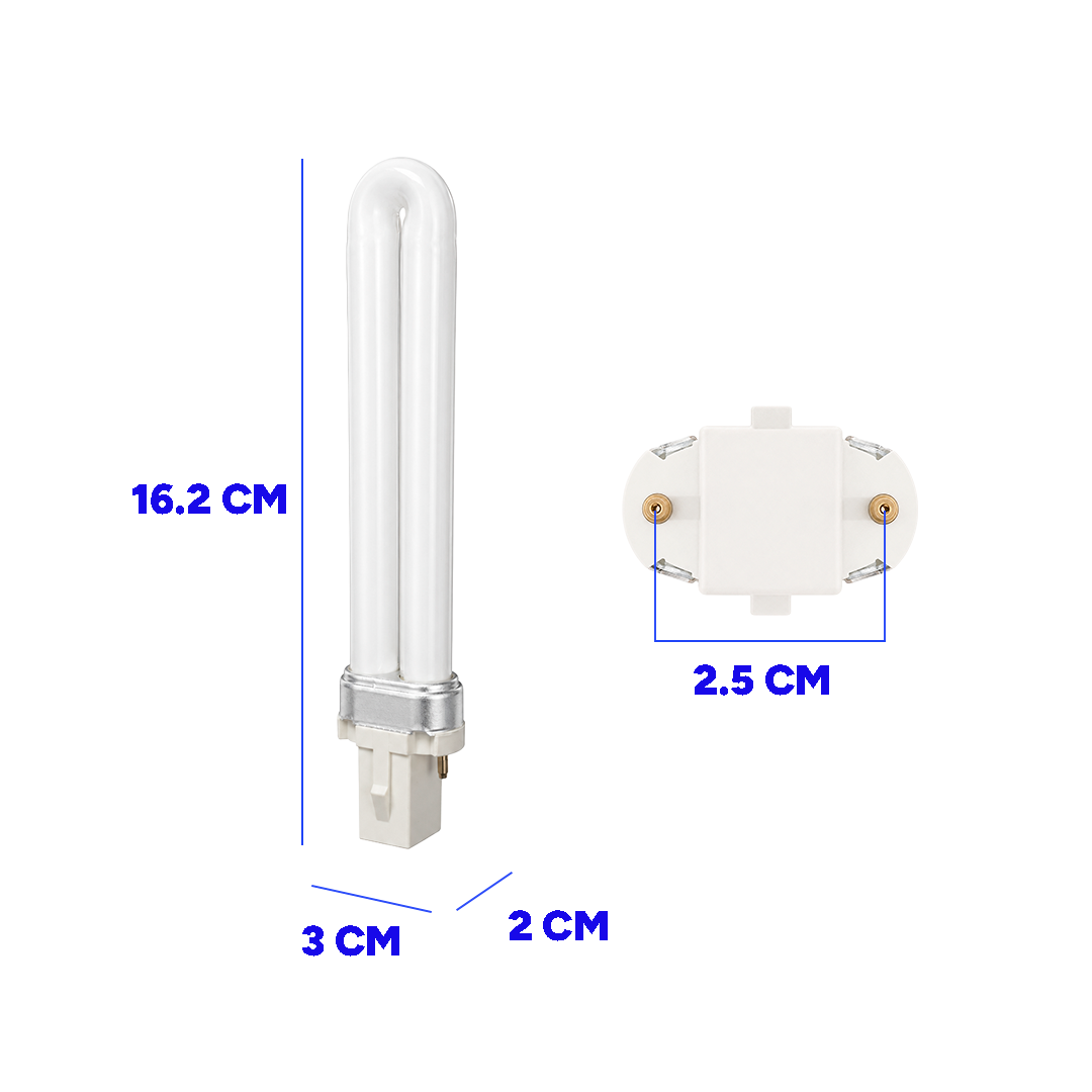 FOCO FLUORESCENTE G23 1U 9W 130V 64K LUZ FRÍA LUMMI PL9/64