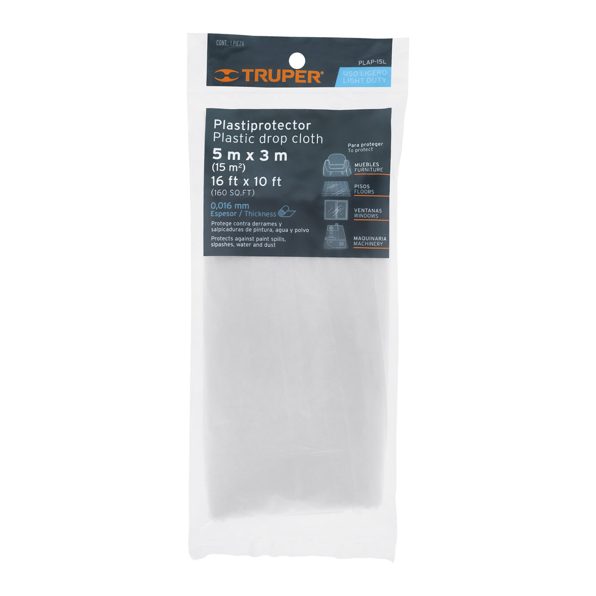 PLASTICO PROTECTOR 15M USO LIGERO TRUPER 11109