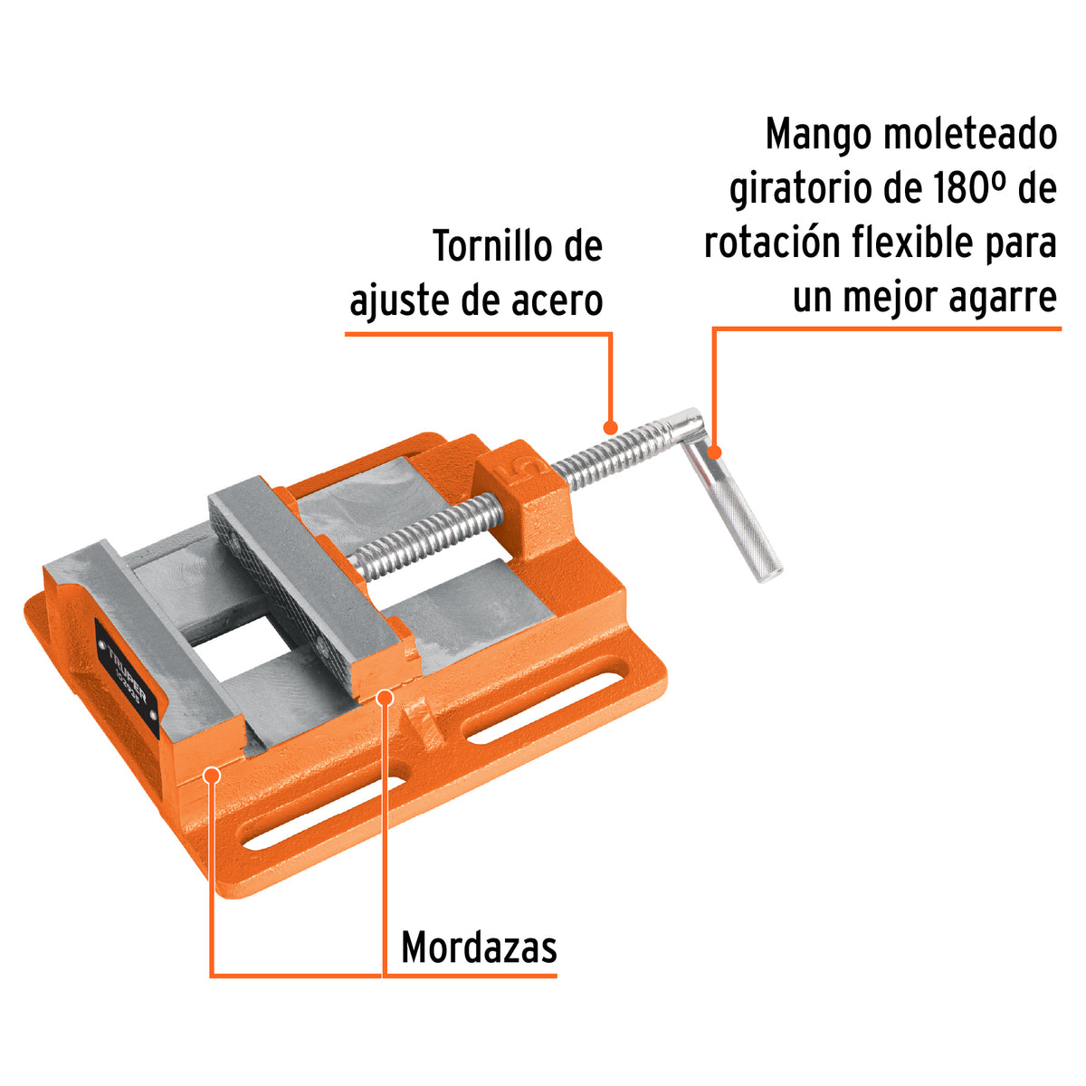 Prensa morsa plana de banco, apertura 5', TRUPER, Truper, SKU 102935 — vista 3