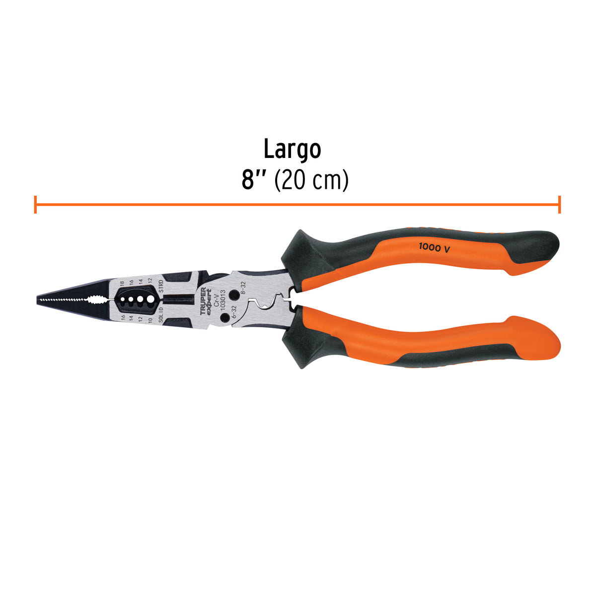 Pinza multiuso 8' punta larga, comfort grip, TRUPER expert, Expert, SKU 103013 — vista 4