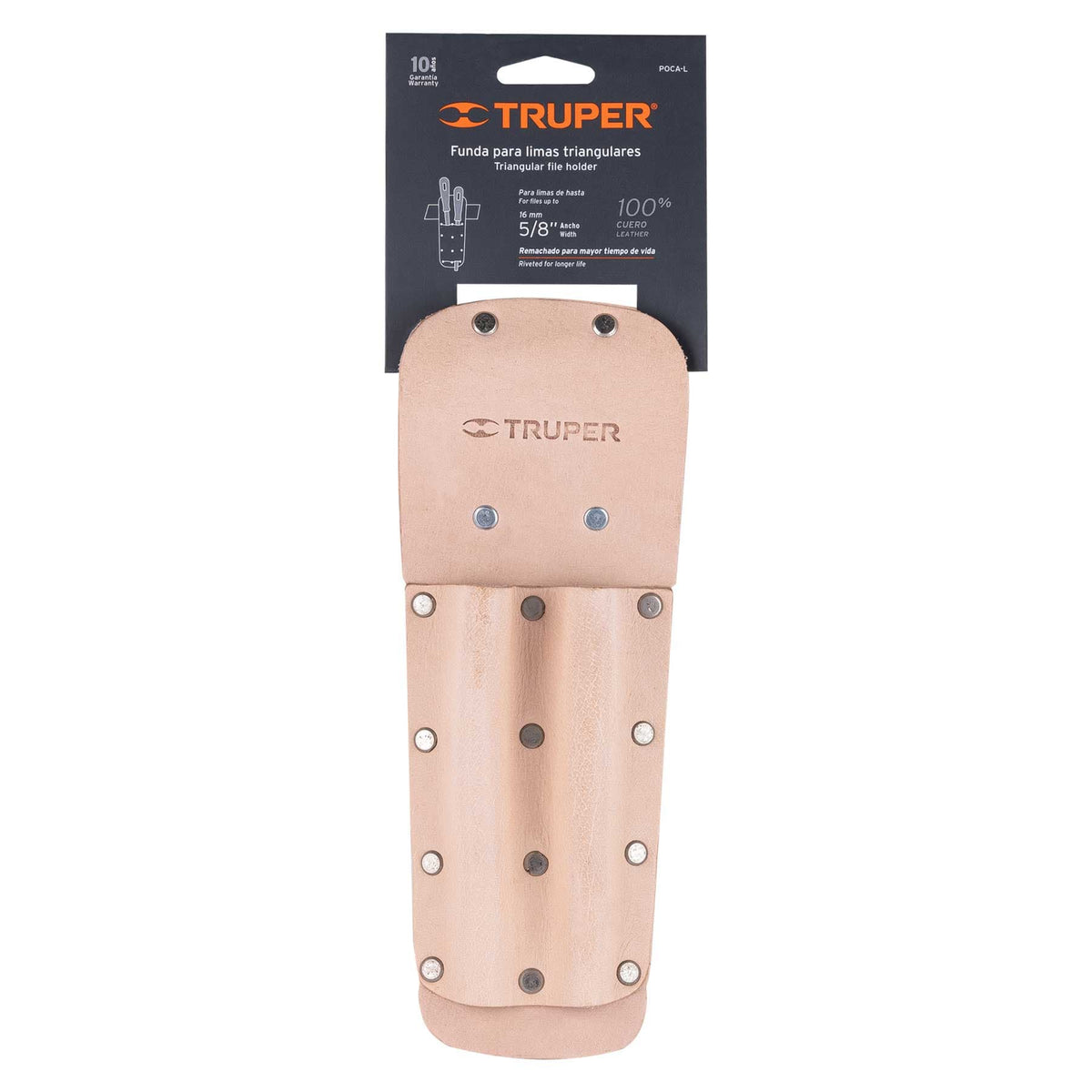 Funda de carnaza para limas triangulares, TRUPER — foto oficial 2