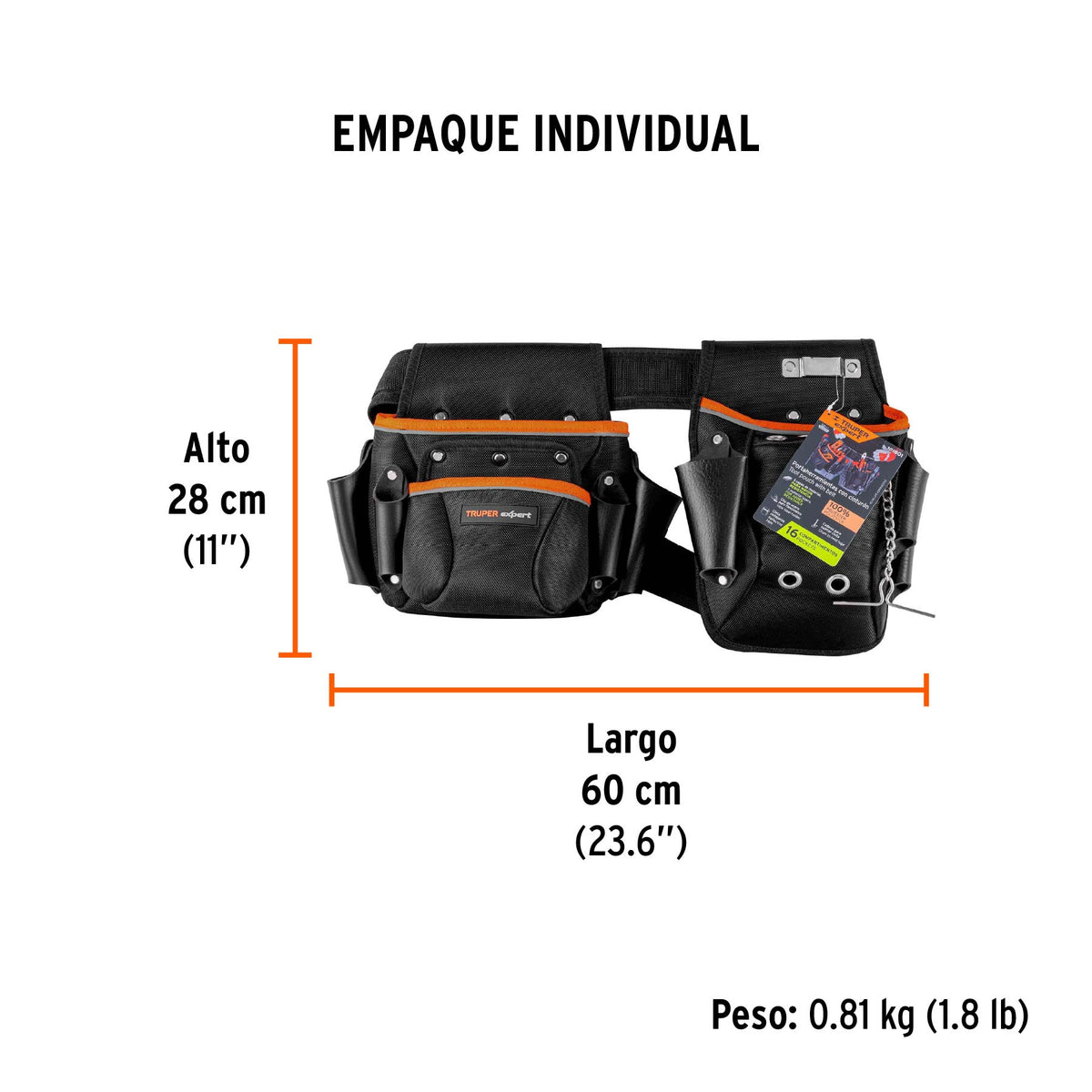 Porta herramientas de poliéster, 16 compartimentos, EXPERT, Expert, SKU 101801 — vista 5
