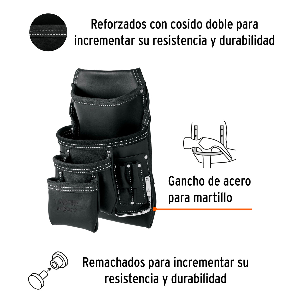 Porta herramientas de carnaza, 12 compartimentos, EXPERT, Expert, SKU 101788 — vista 3