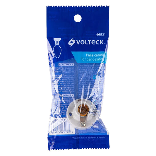 PORTALAMPARA PORCELANA E12 VOLTECK POPO-10 46531