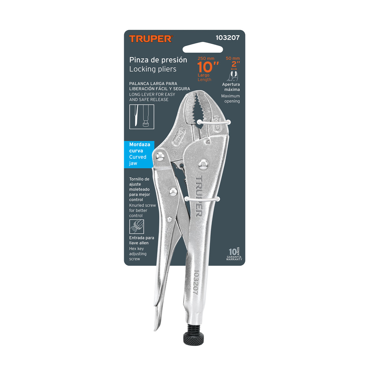 Pinza de presión 10' mordaza curva, tipo japonés, TRUPER, Truper, SKU 103207 — vista 2