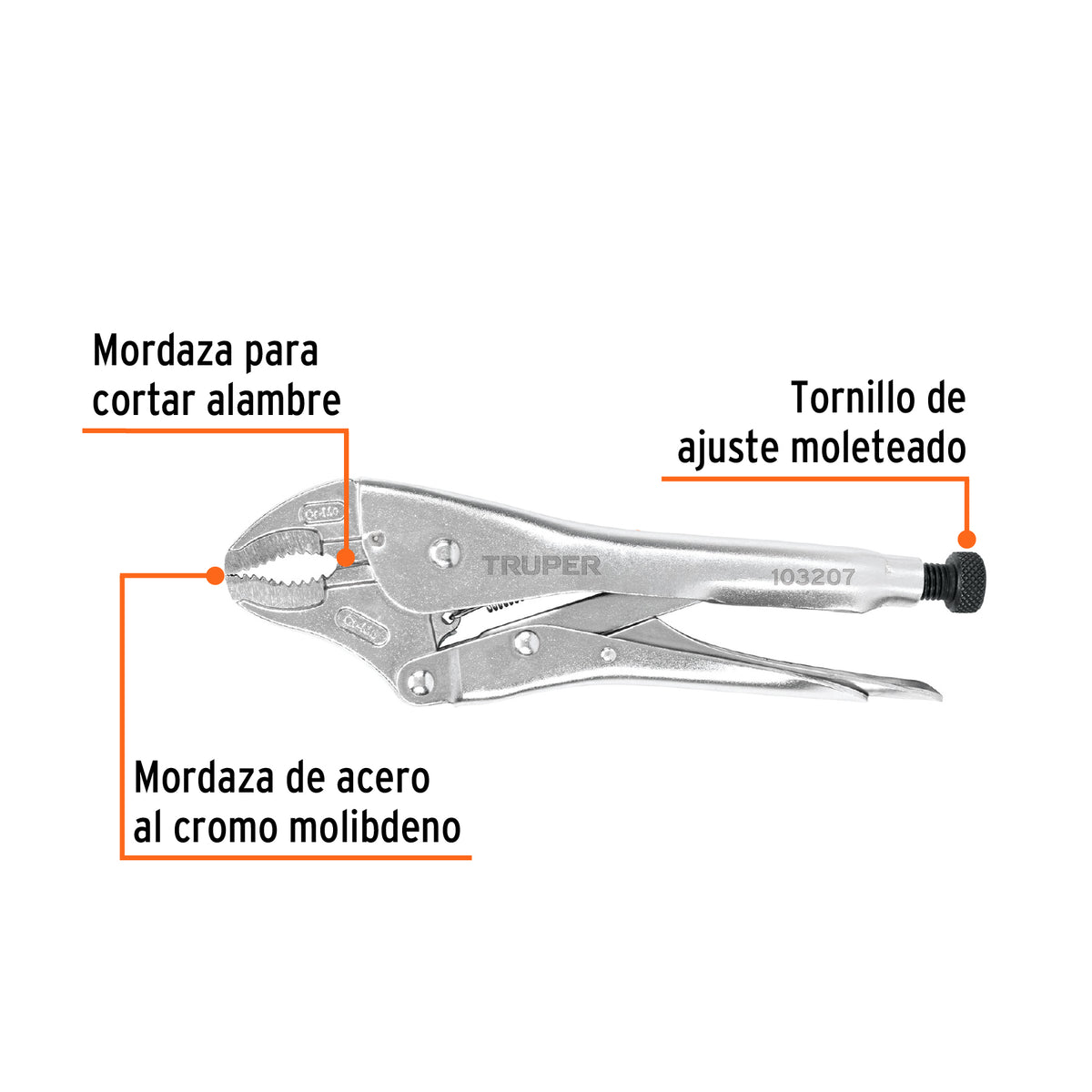 Pinza de presión 10' mordaza curva, tipo japonés, TRUPER, Truper, SKU 103207 — vista 3
