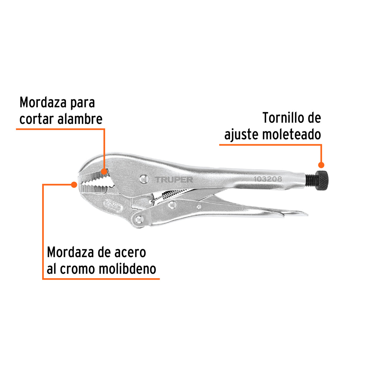 Pinza de presión 10' mordaza recta, tipo japonés, TRUPER, Truper, SKU 103208 — vista 3