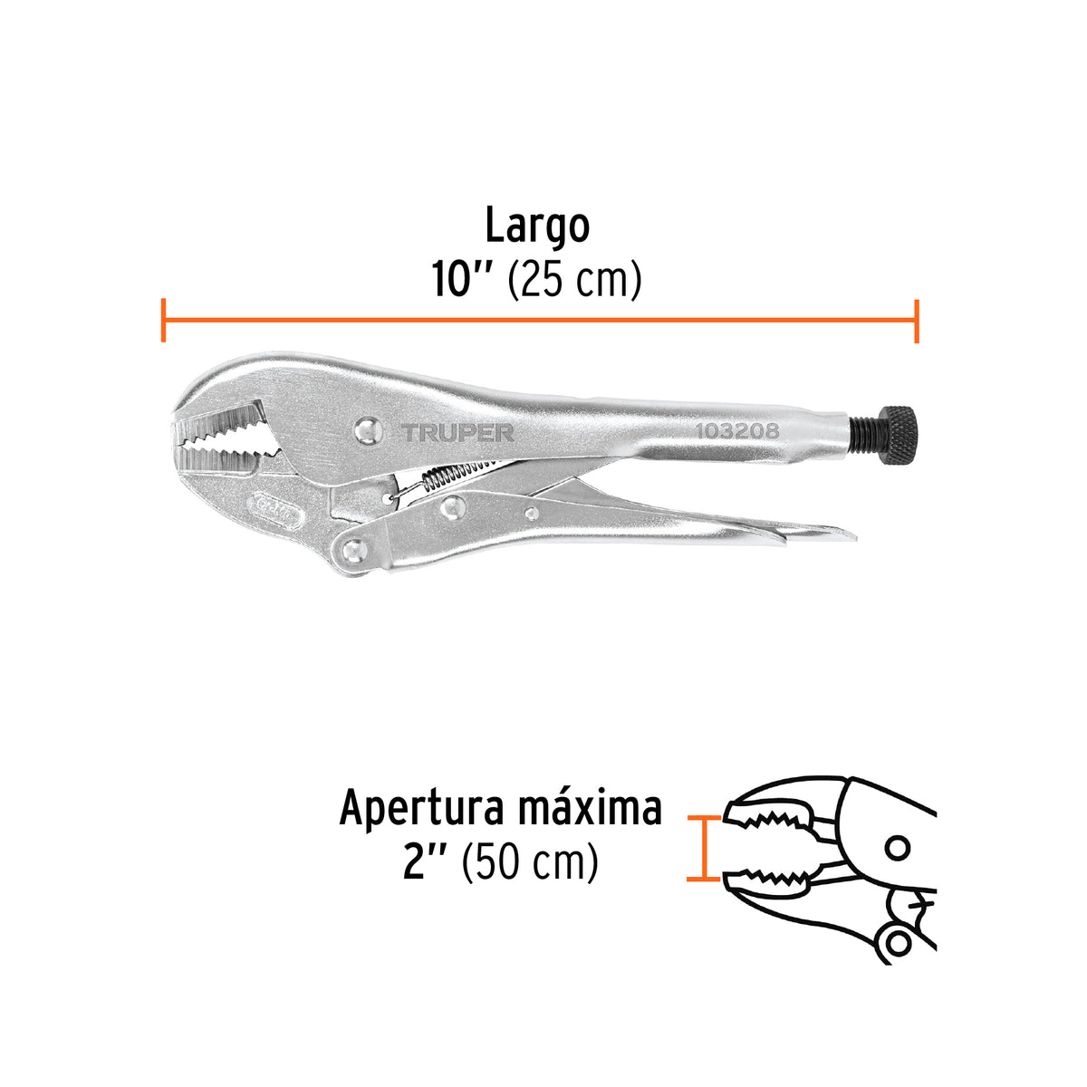 Pinza de presión 10' mordaza recta, tipo japonés, TRUPER, Truper, SKU 103208 — vista 4