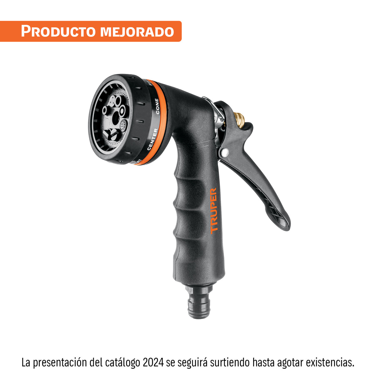 Pistola para riego de 8 funciones metálica con recubrimiento — foto oficial 1