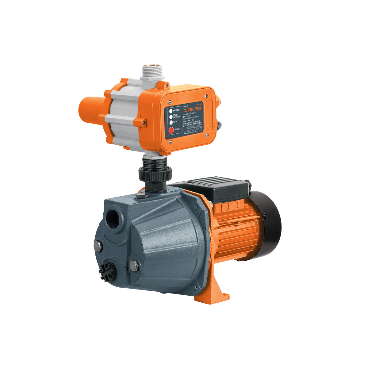 Bomba presurizadora jet hierro 1/2 HP con control, TRUPER — foto oficial 1
