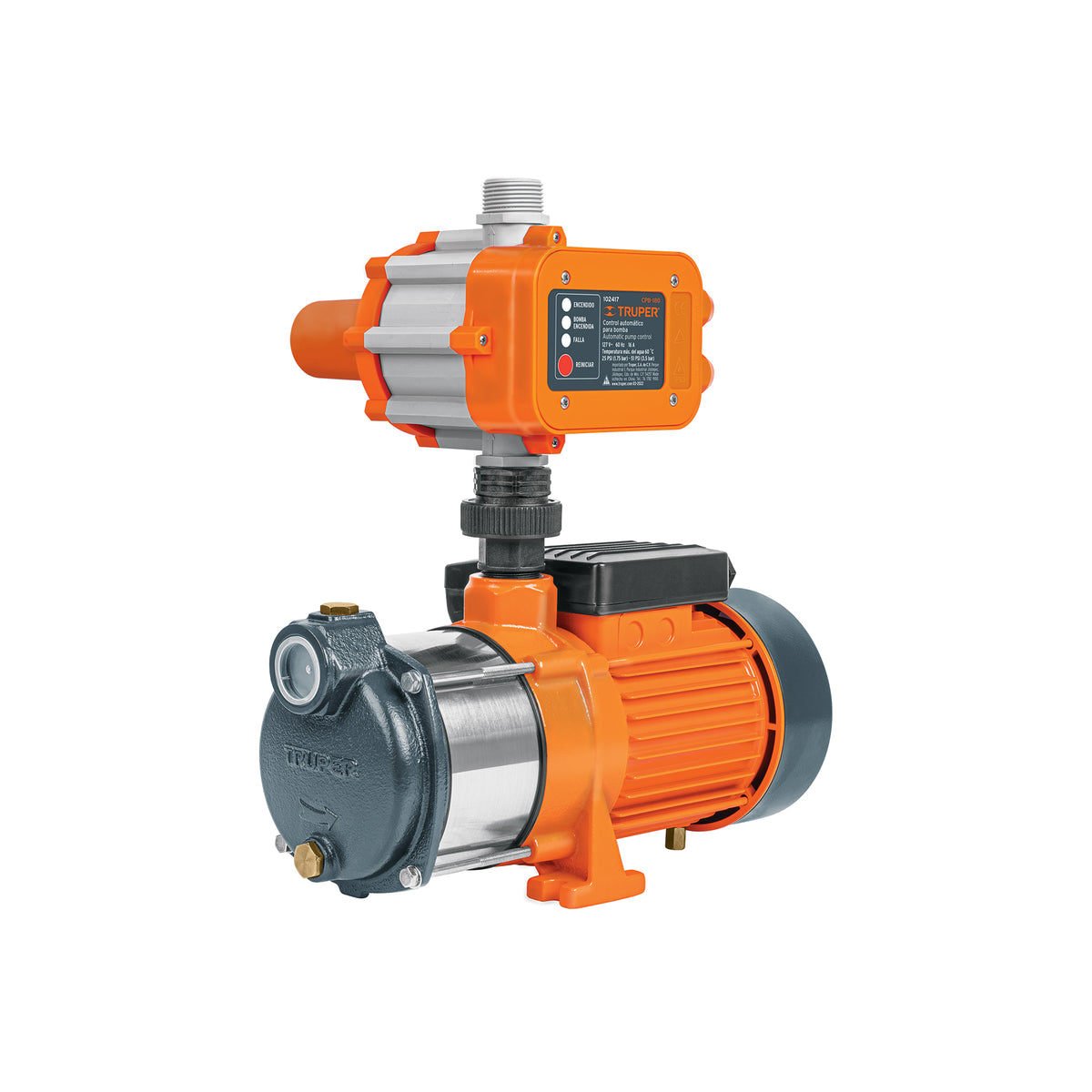 Bomba presurizadora multietapas 3/4 HP con control, TRUPER — foto oficial 1