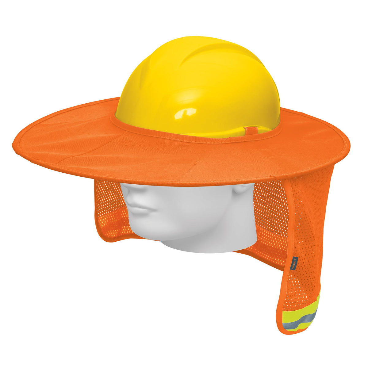 Protector solar plegable para casco, naranja con reflejante, Truper, SKU 100353