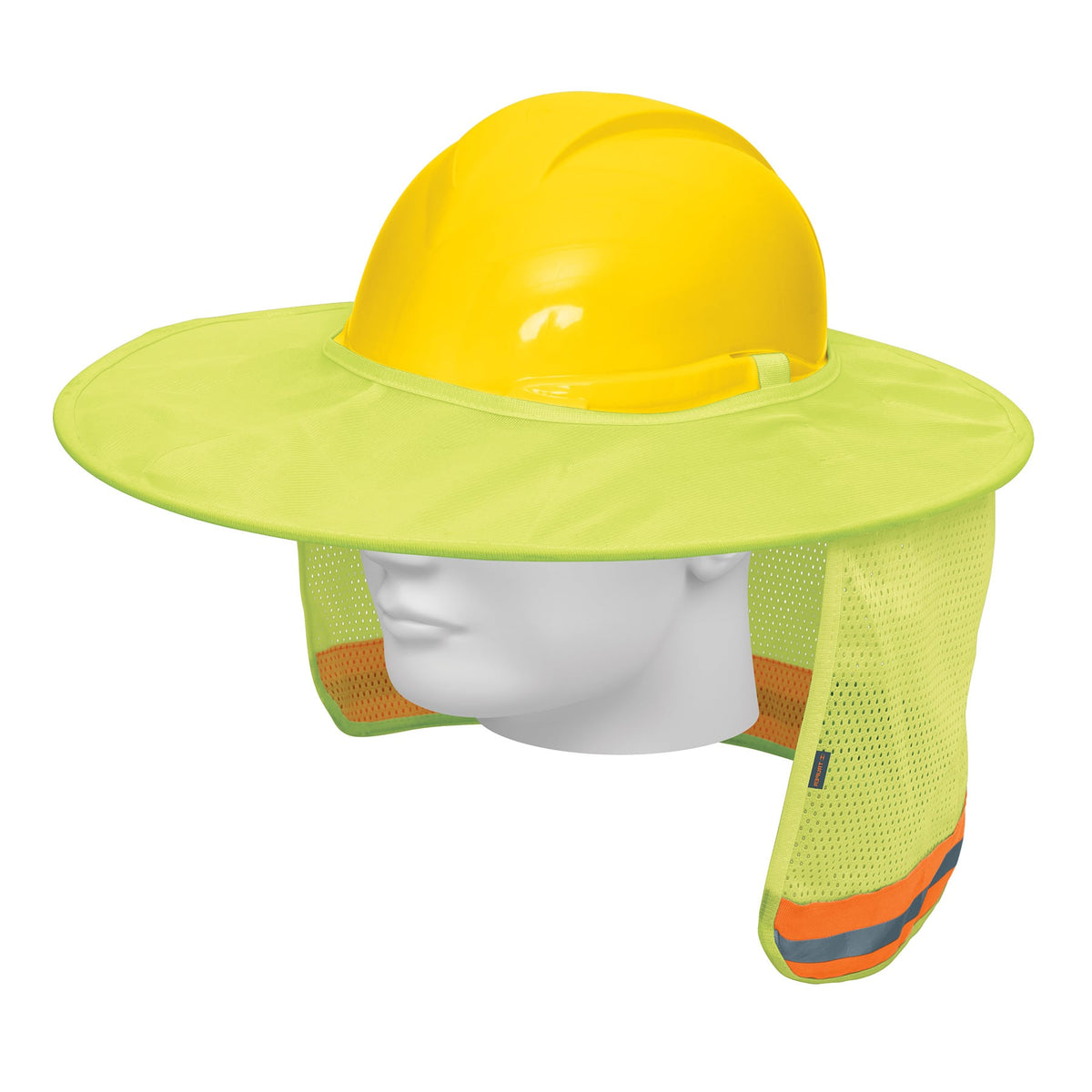 Protector solar plegable para casco, verde con reflejante, Truper, SKU 100354
