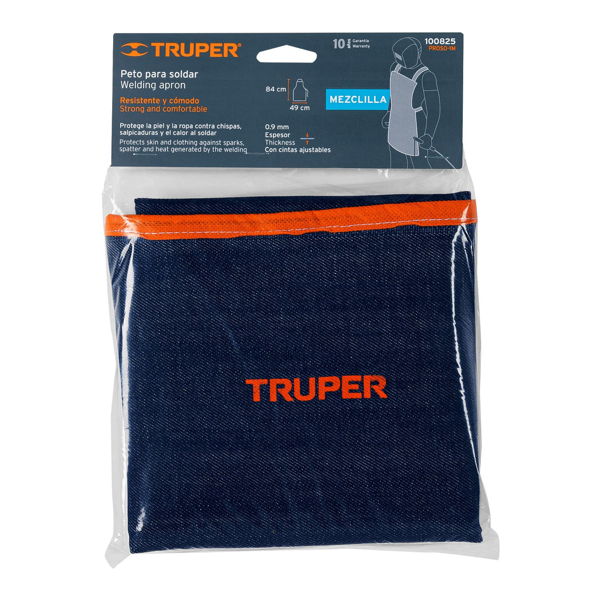 Protección para soldar, peto de mezclilla, TRUPER, Truper, SKU 100825 — vista 2