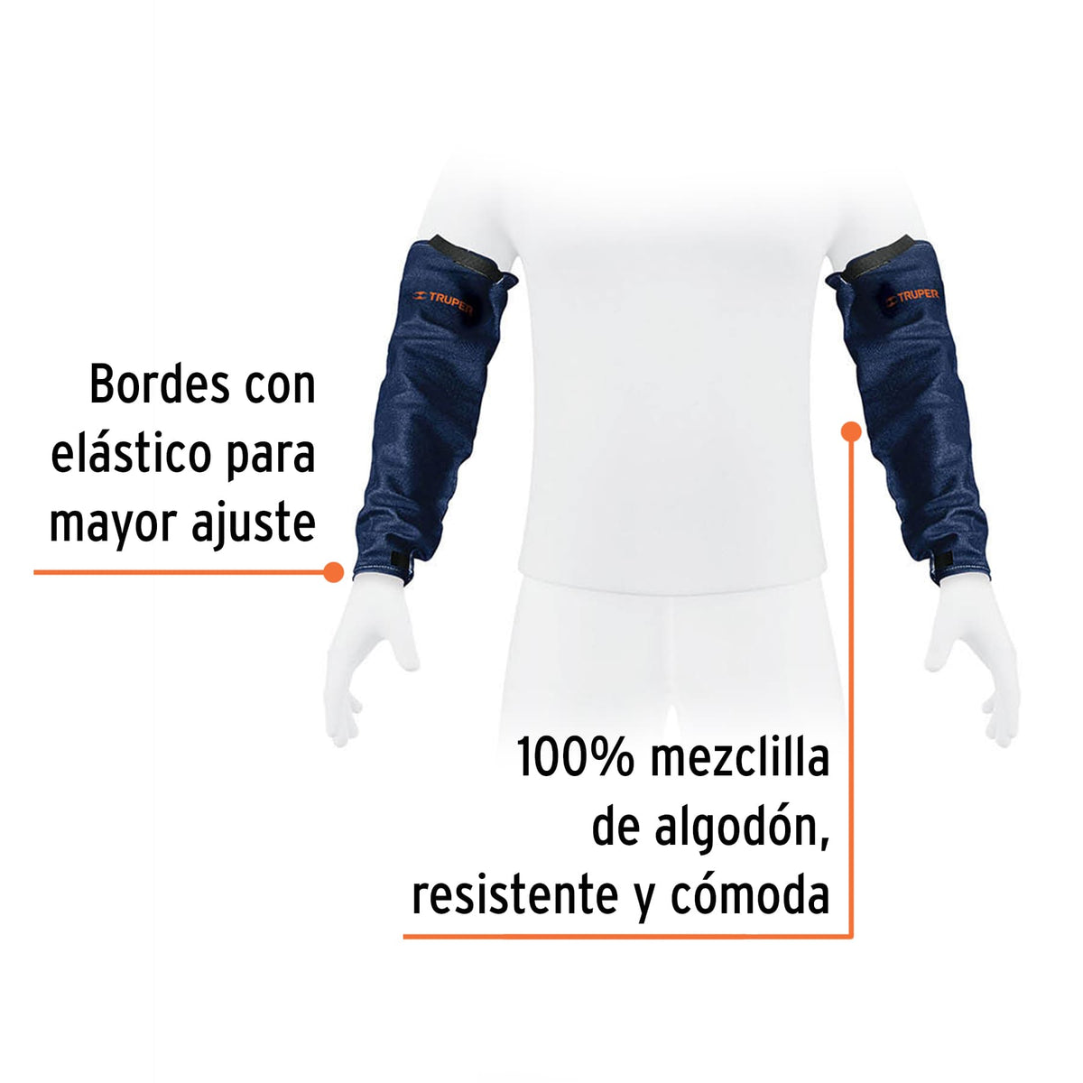 Protección para soldar, mangas de mezclilla, TRUPER, Truper, SKU 100826 — vista 3