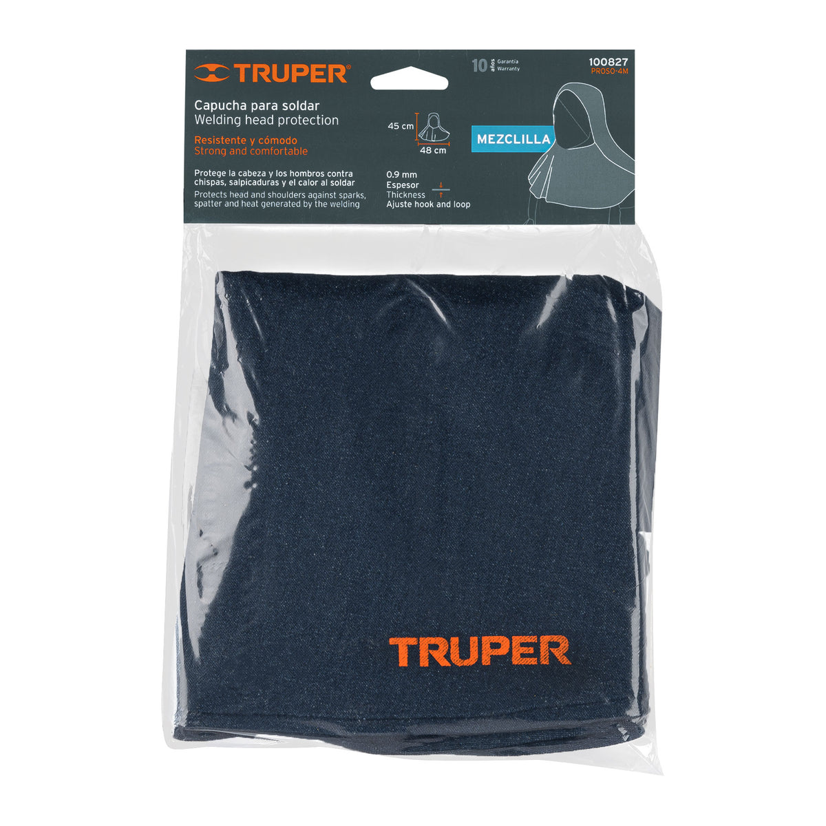 Protección para soldar, capucha de mezclilla, TRUPER, Truper, SKU 100827 — vista 2