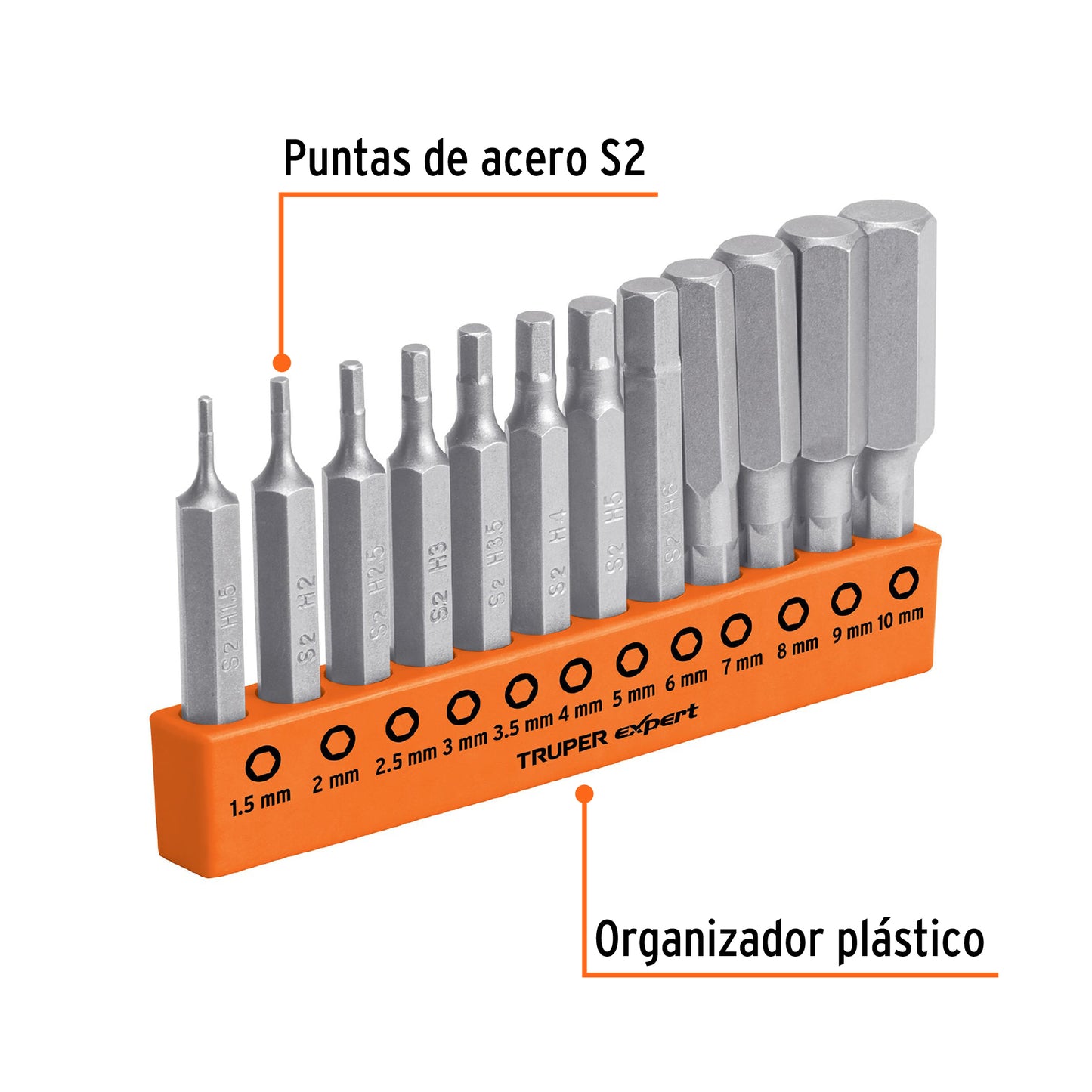 Juego de 12 puntas hexagonales mm largo 2', EXPERT, Expert, SKU 101679 — vista 3