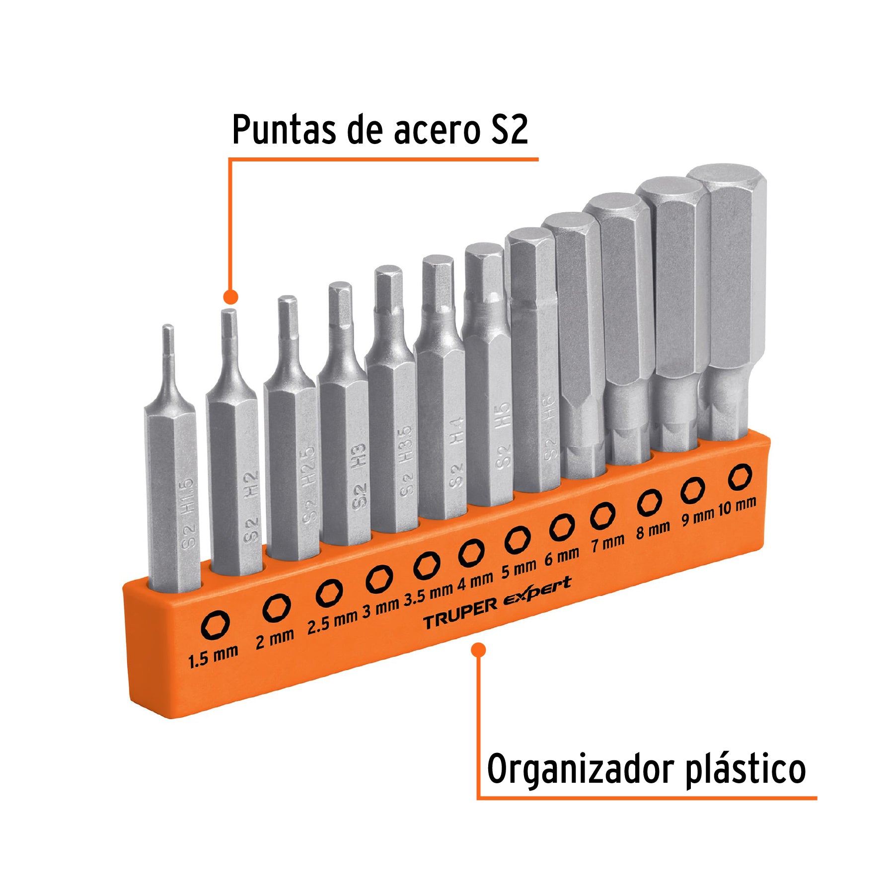 Juego de 12 puntas hexagonales mm largo 2', EXPERT, Expert, SKU 101679 — vista 3
