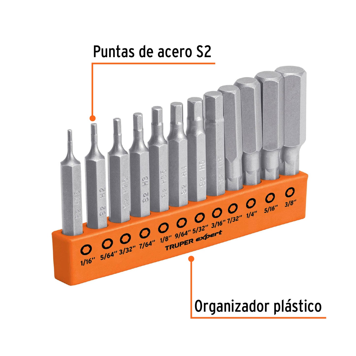 Juego de 12 puntas hexagonales std largo 2', EXPERT, Expert, SKU 101710 — vista 3