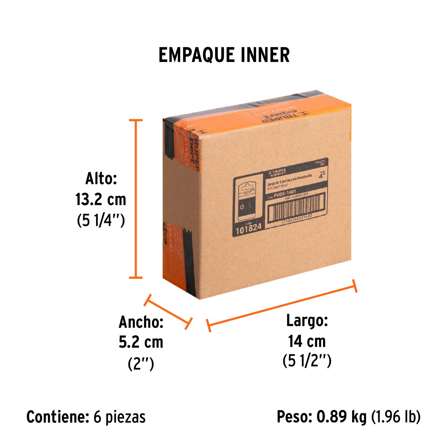 Estuche con 5 puntas de cruz PH1 largo 4', TRUPER EXPERT, Expert, SKU 101824 — vista 6