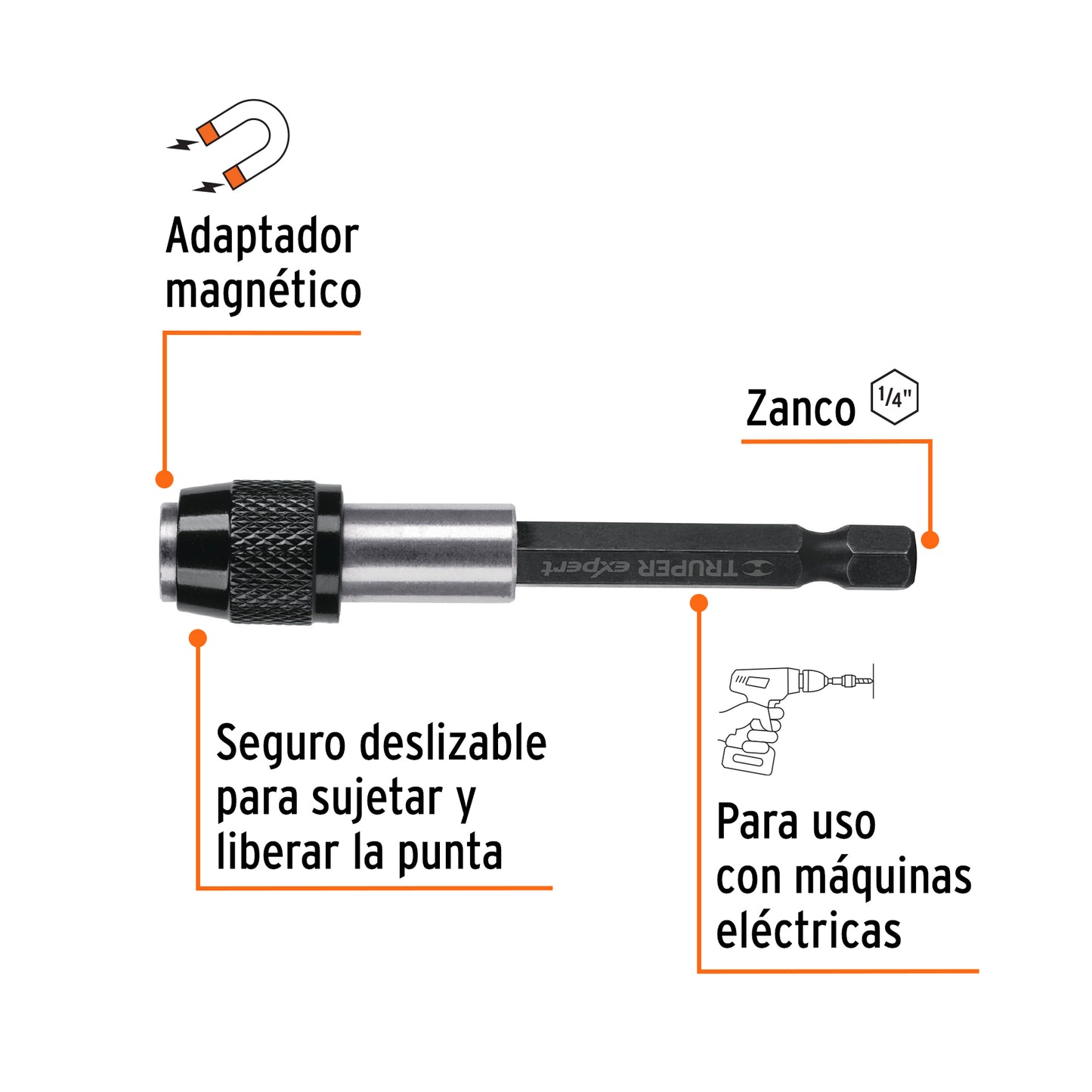 Extensión magnética 5', para puntas, cambio rápido, EXPERT, Expert, SKU 101964 — vista 3