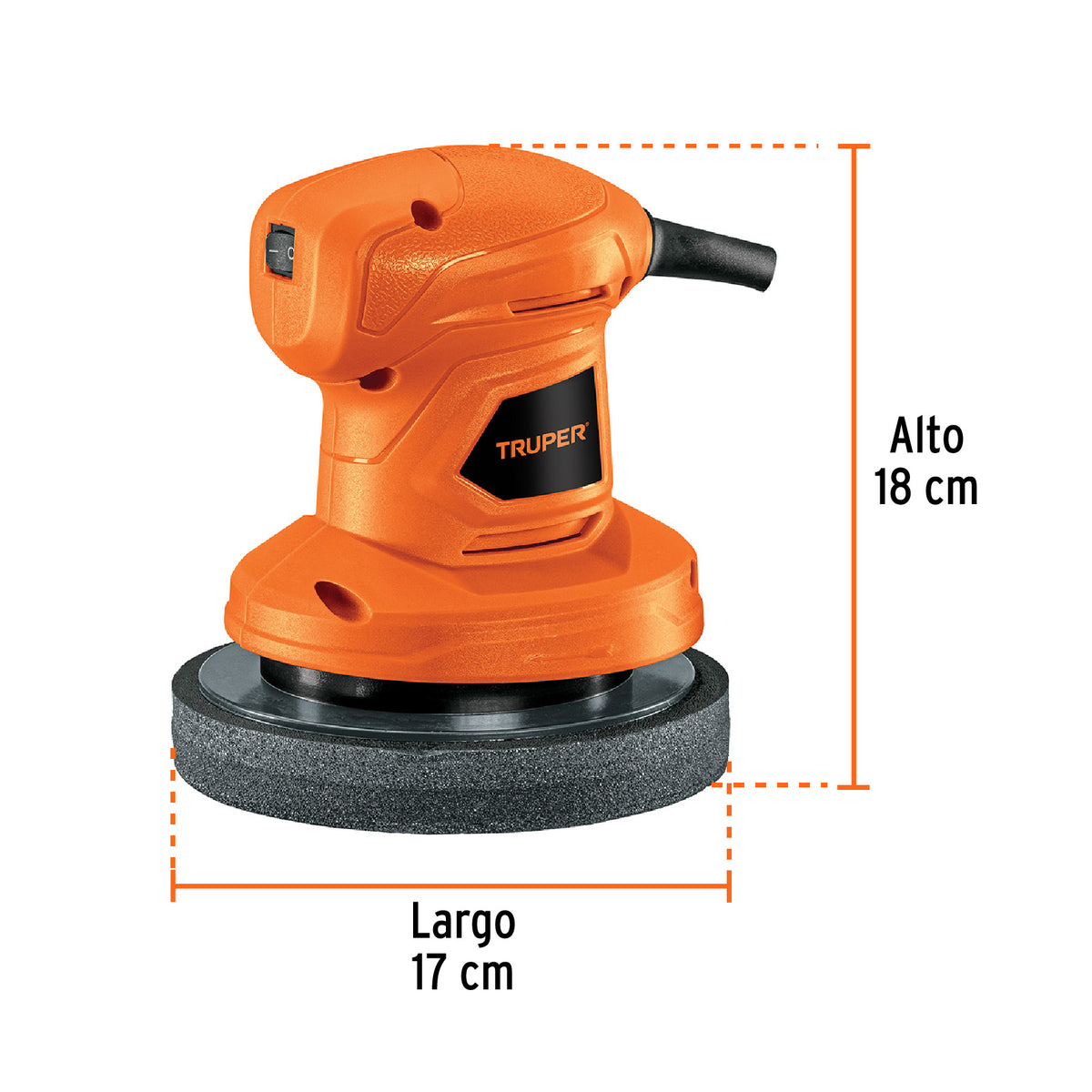 Pulidora roto-orbital compacta 6', 45W, TRUPER PRO, Truper, SKU 102633 — vista 4