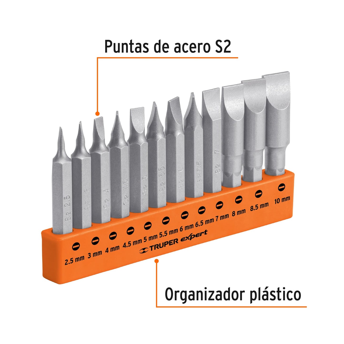 Juego de 12 puntas planas mm combinadas largo 2', EXPERT, Expert, SKU 101677 — vista 3