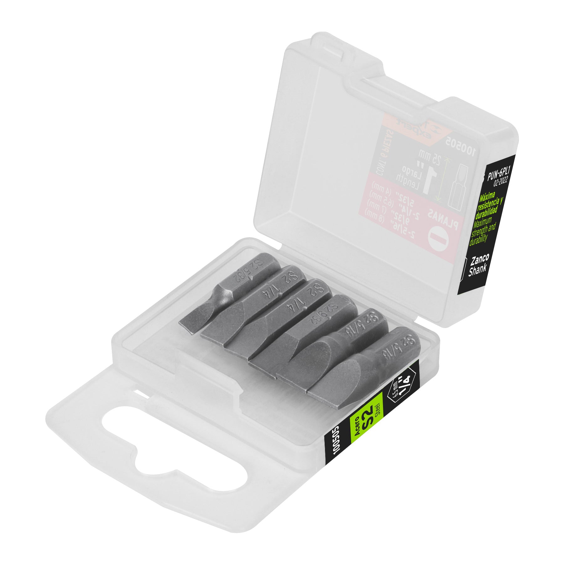 Estuche con 6 puntas planas combinadas largo 1', EXPERT, Expert, SKU 100505