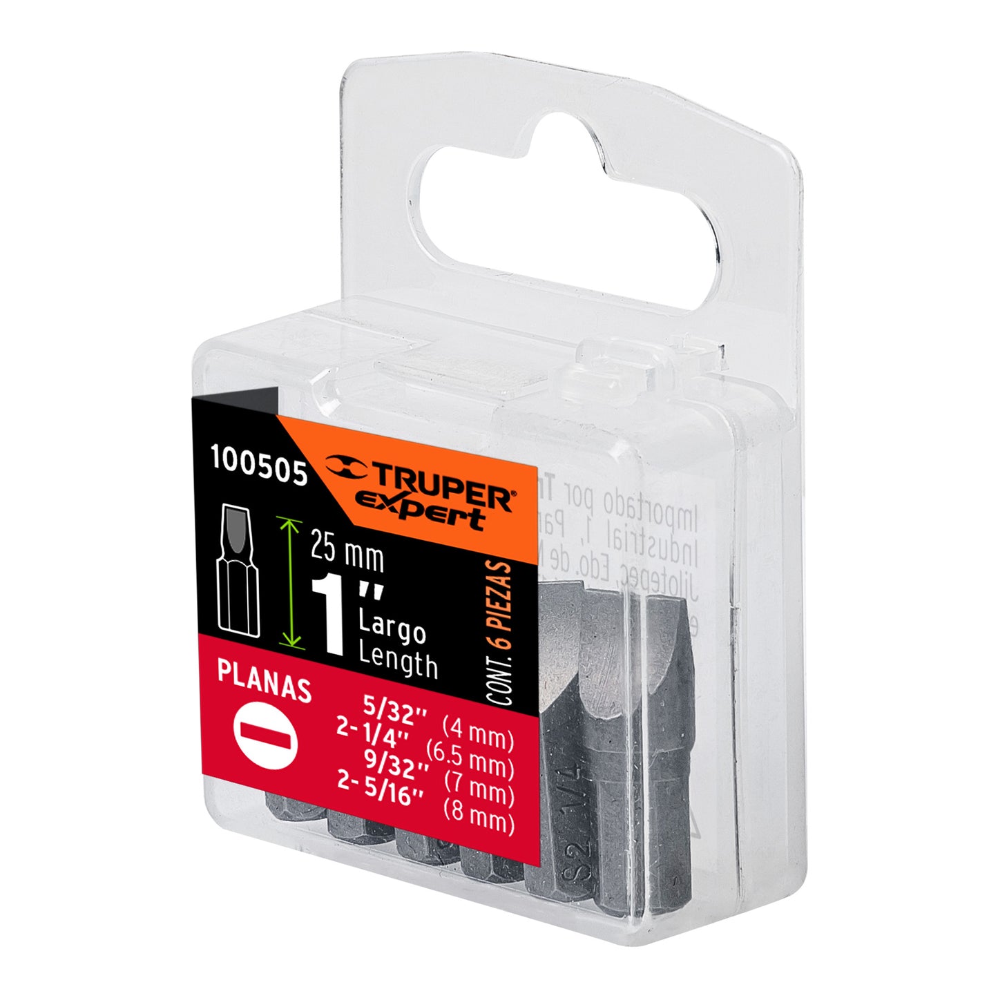 Estuche con 6 puntas planas combinadas largo 1', EXPERT, Expert, SKU 100505 — vista 2