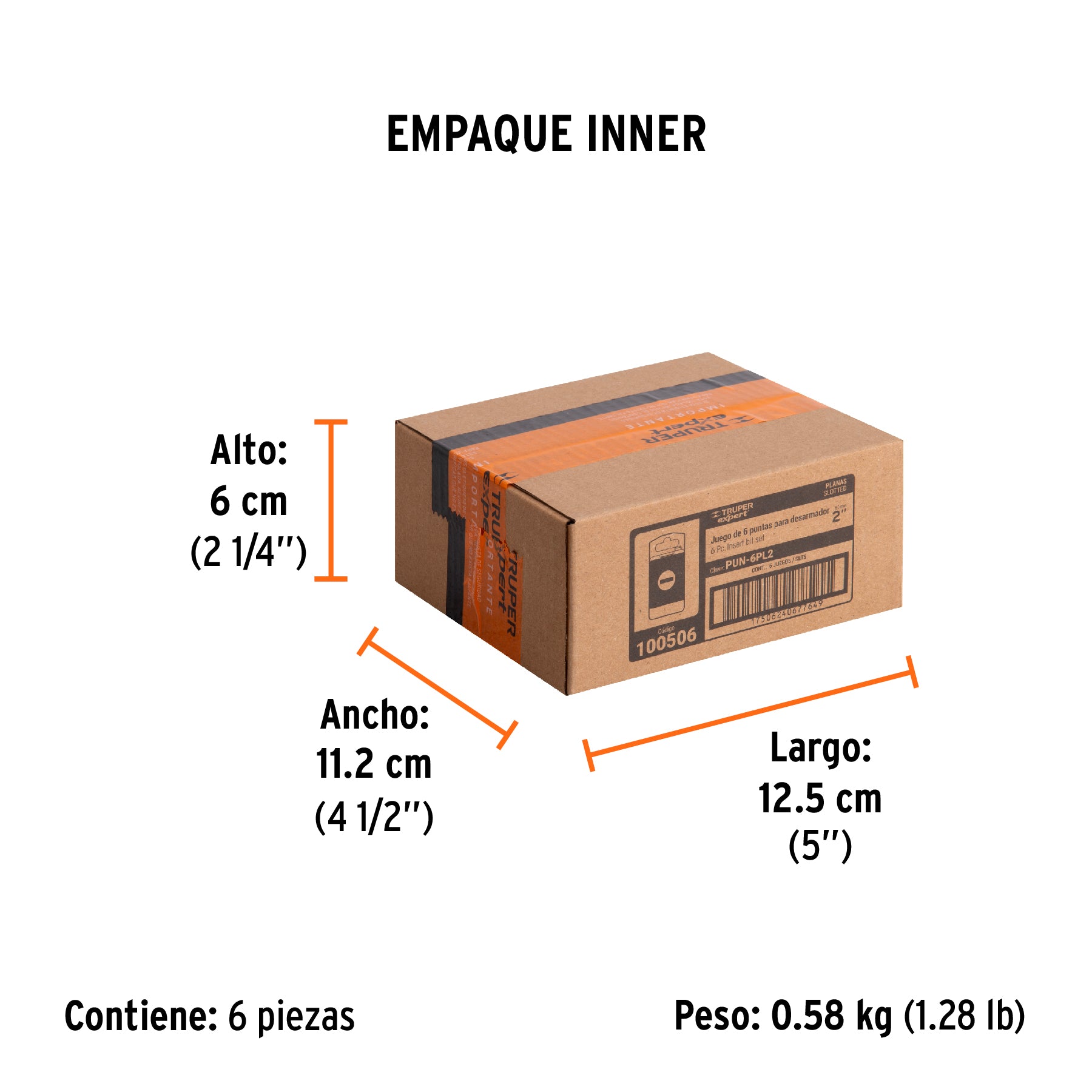 Estuche con 6 puntas planas combinadas largo 2', EXPERT, Expert, SKU 100506 — vista 6