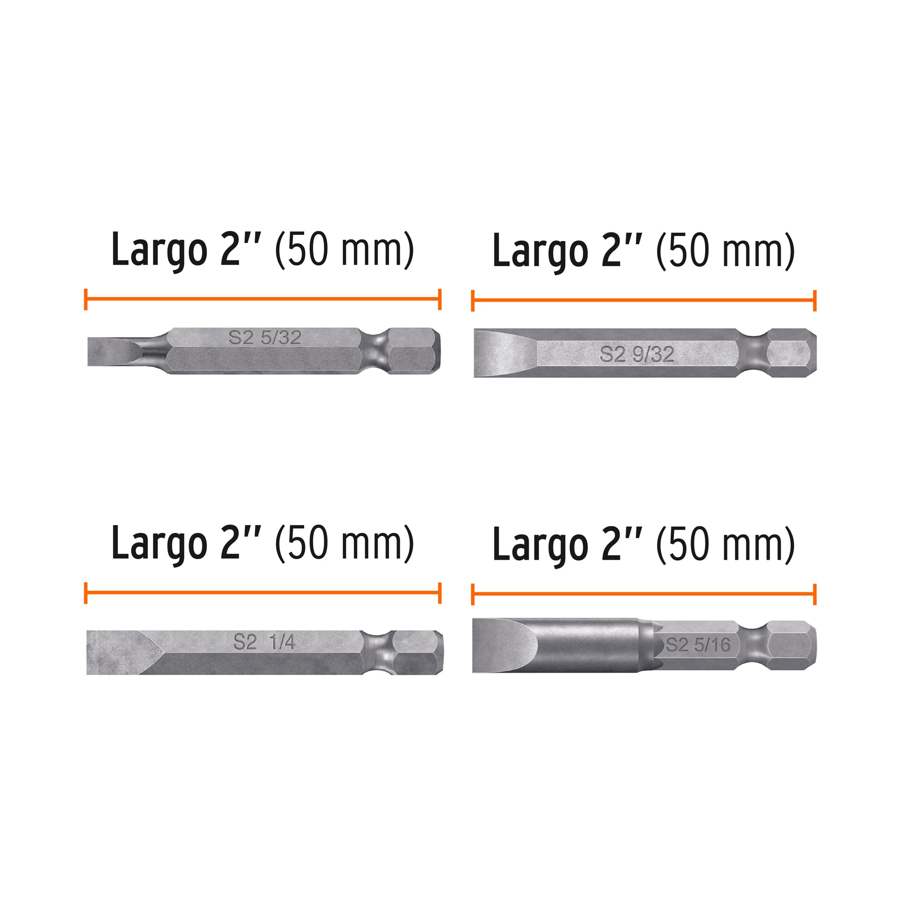 Estuche con 6 puntas planas combinadas largo 2', EXPERT, Expert, SKU 100506 — vista 3
