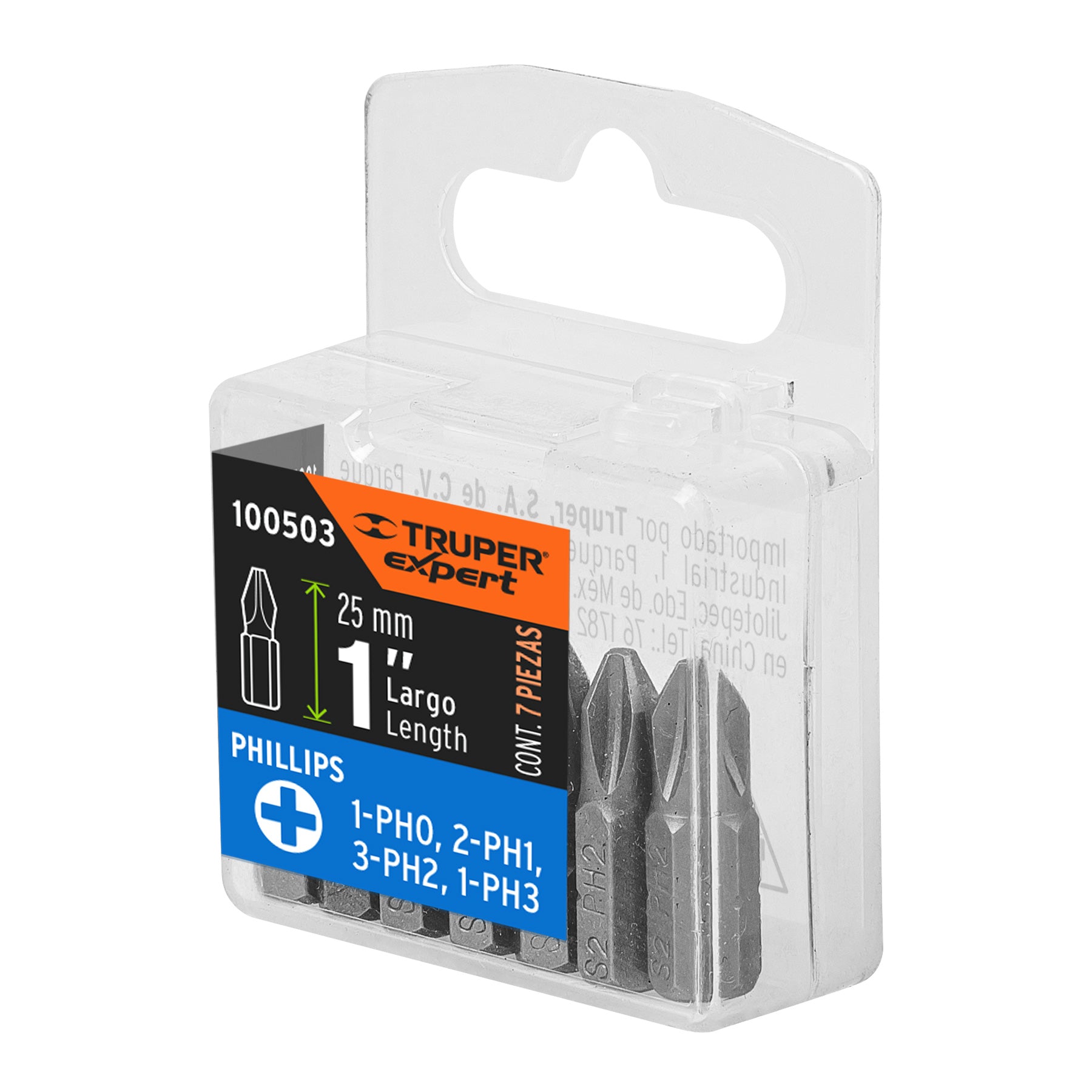 Estuche con 7 puntas de cruz combinadas largo 1', EXPERT, Expert, SKU 100503 — vista 2