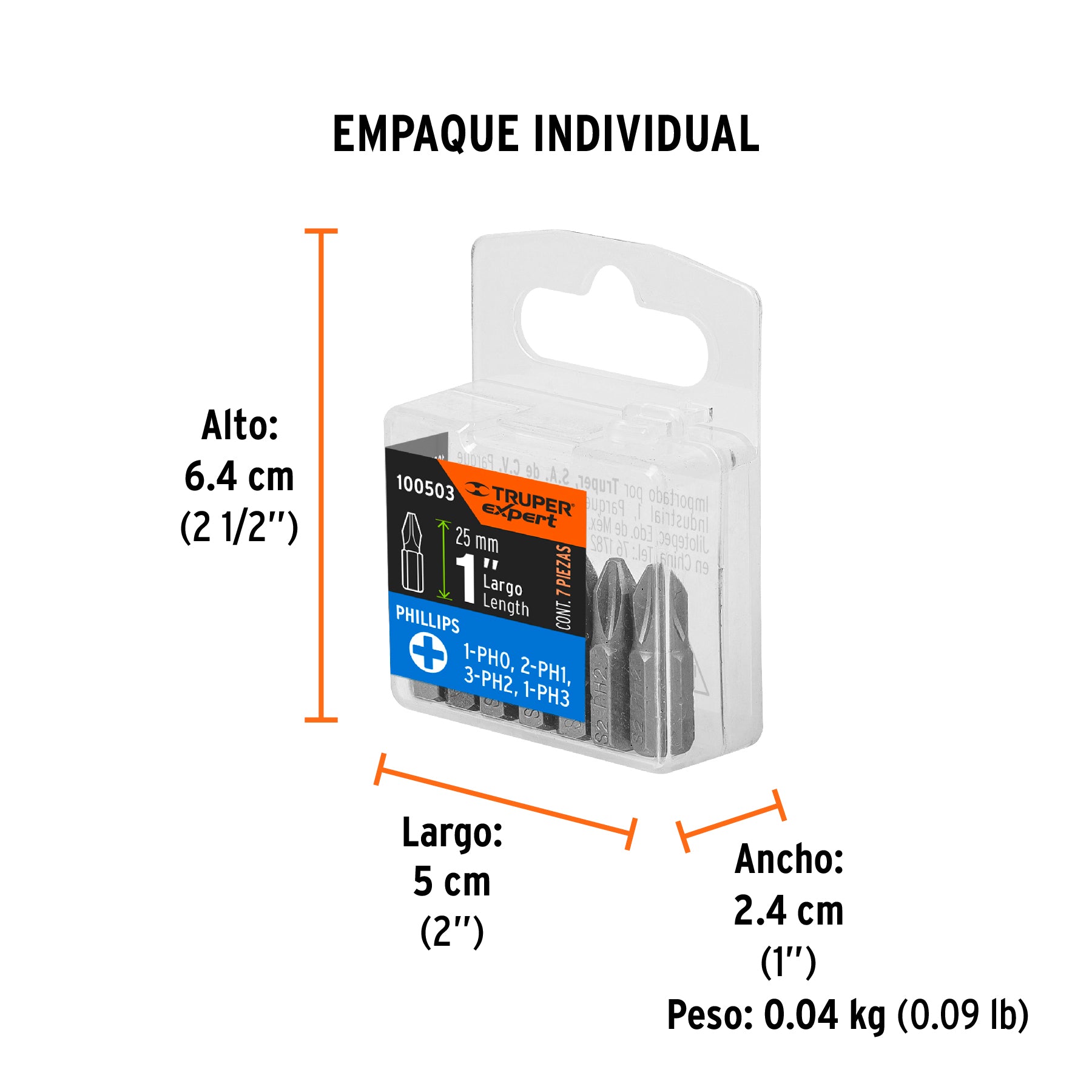 Estuche con 7 puntas de cruz combinadas largo 1', EXPERT, Expert, SKU 100503 — vista 5