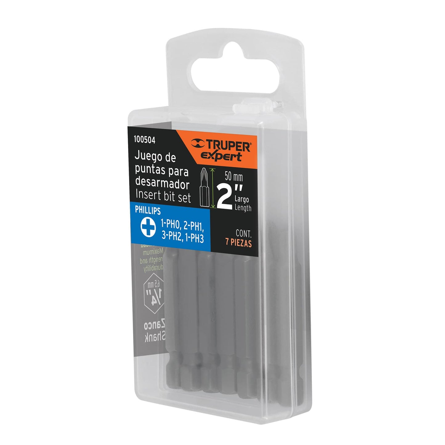 Estuche con 7 puntas de cruz combinadas largo 2', EXPERT, Expert, SKU 100504 — vista 2
