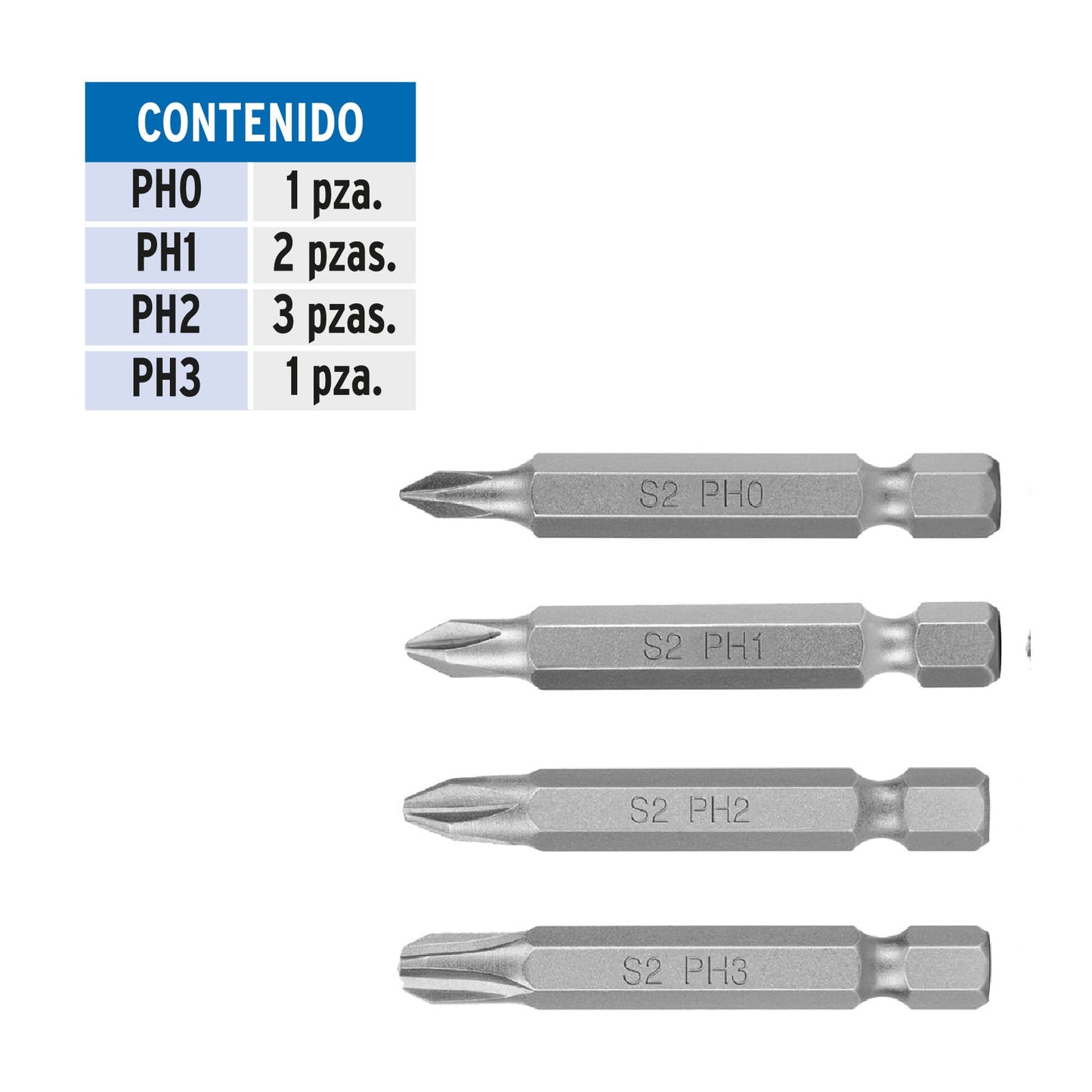 Estuche con 7 puntas de cruz combinadas largo 2', EXPERT, Expert, SKU 100504 — vista 3