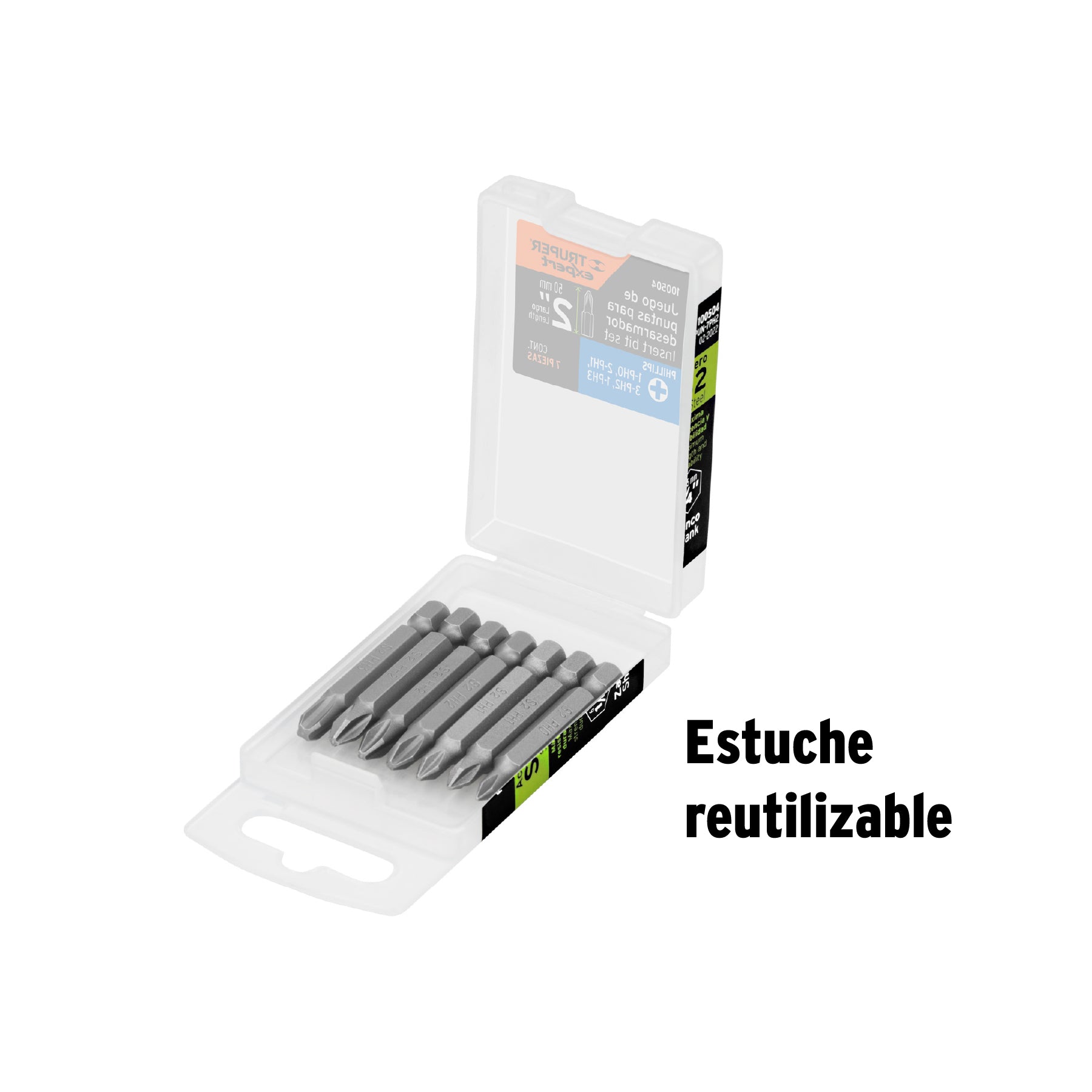 Estuche con 7 puntas de cruz combinadas largo 2', EXPERT, Expert, SKU 100504 — vista 4