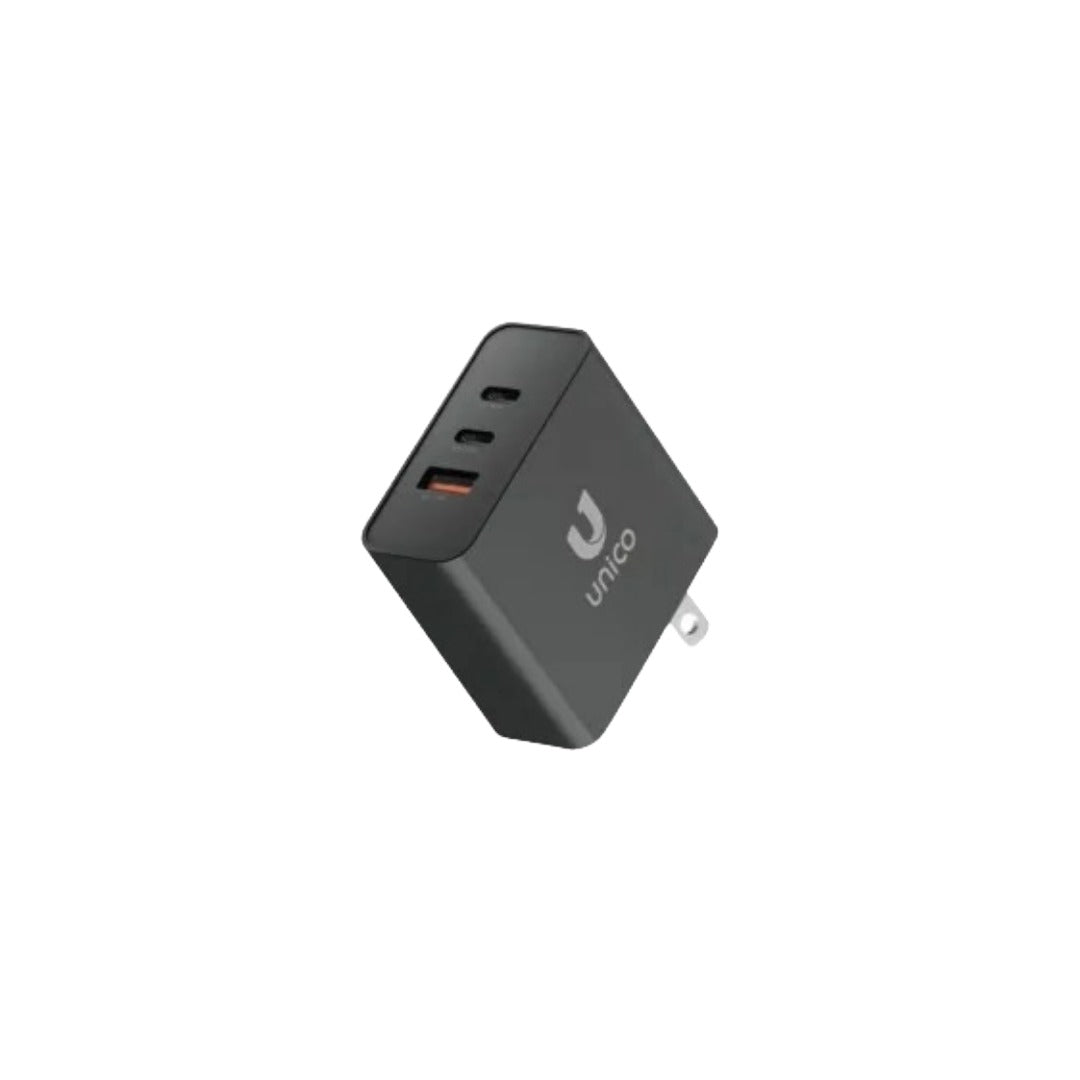 CARGADOR CARGA RÁPIDA 65W PUERTOS 2 USB C + 1 USB A NEGRO AIGOSTAR 563482 FUENTE PODER
