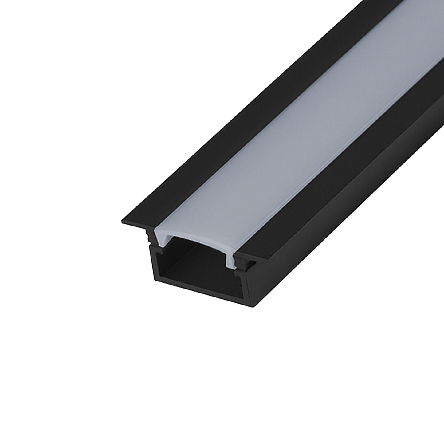 PERFIL DE ALUMINIO NEGRO OPALINO EMPOTRABLE PARA LAMBRÍN DE 3MTS DE LONGITUD  PARA TIRA LED JACH JPA-1010SN