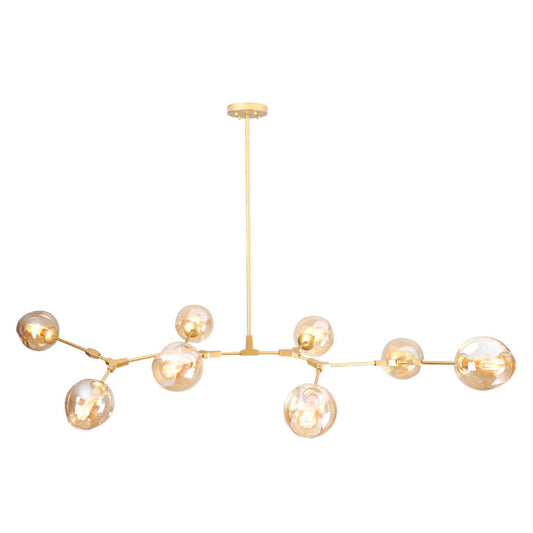Candil Colgante Suspendido SAKURA Dorado de 8 Luces 60W E27 Q16068-GD Esferas Quor