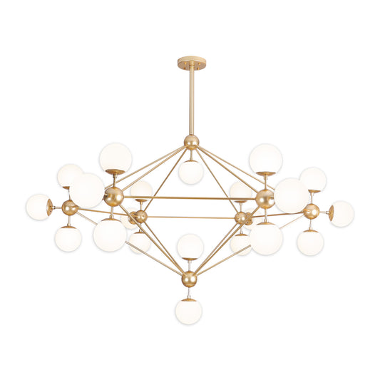 Candil Oro y Cristal Opalino 40W 90-130V E26 Q16083-GD/WT