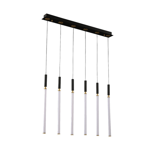 Candil Astor Dorado y Negro de 6 Luces 2m 30W 90-130V 2400LM 30K Q20026-BG