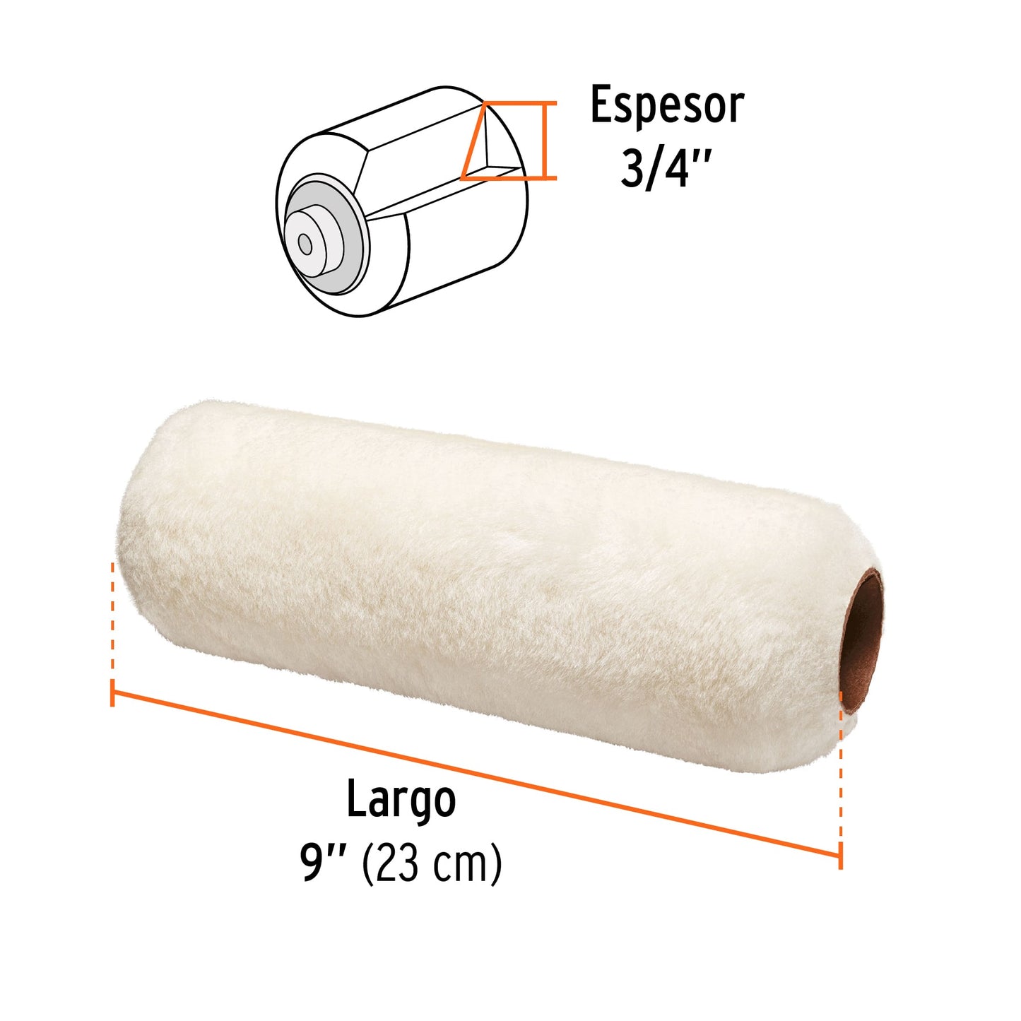 Felpa para rodillo 9 x 3/4' superficies rugosas, EXPERT, Expert, SKU 101394 — vista 4